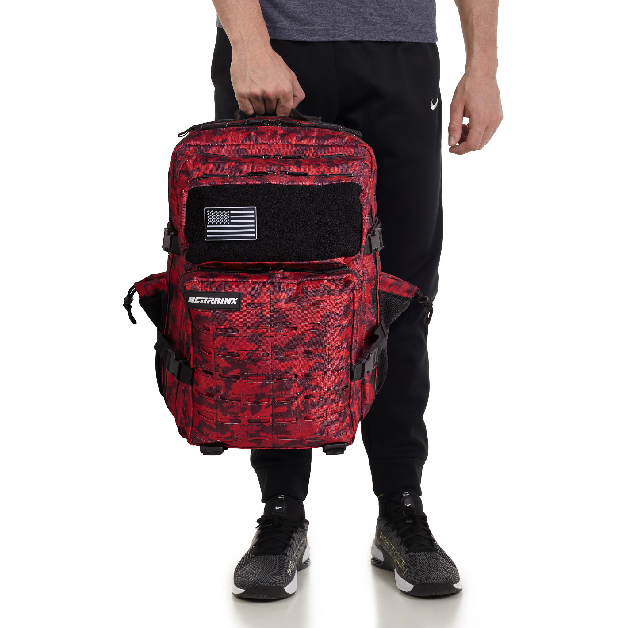 Mochila Elitex V2 Camuflagem Vermelha 45L Cabine Treino Impermeável 6/7
