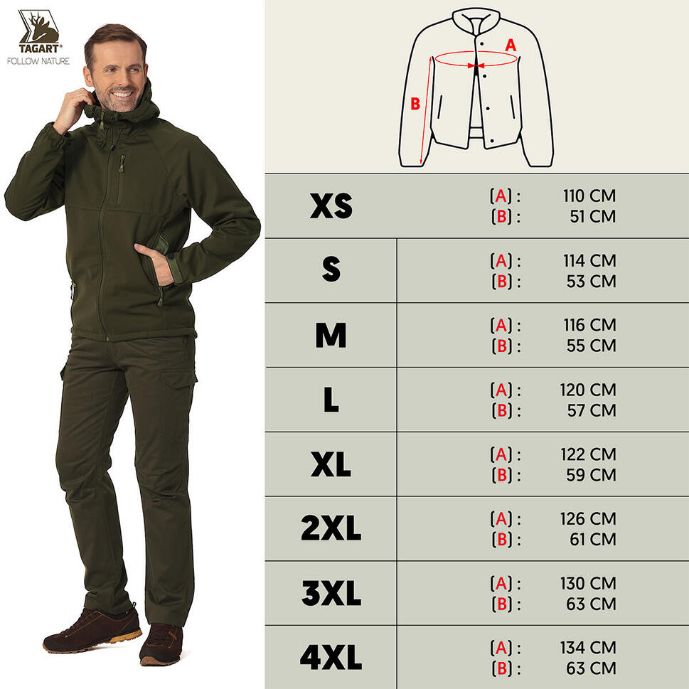 Kurtka myśliwska męska Tagart Softshell Volda z wysokiej jakości membraną