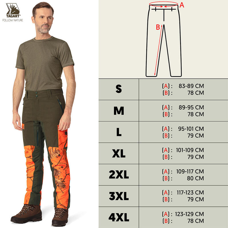 Pantaloni de teren Tagart Thunder Thermo 4 în camuflaj portocaliu cu membrană