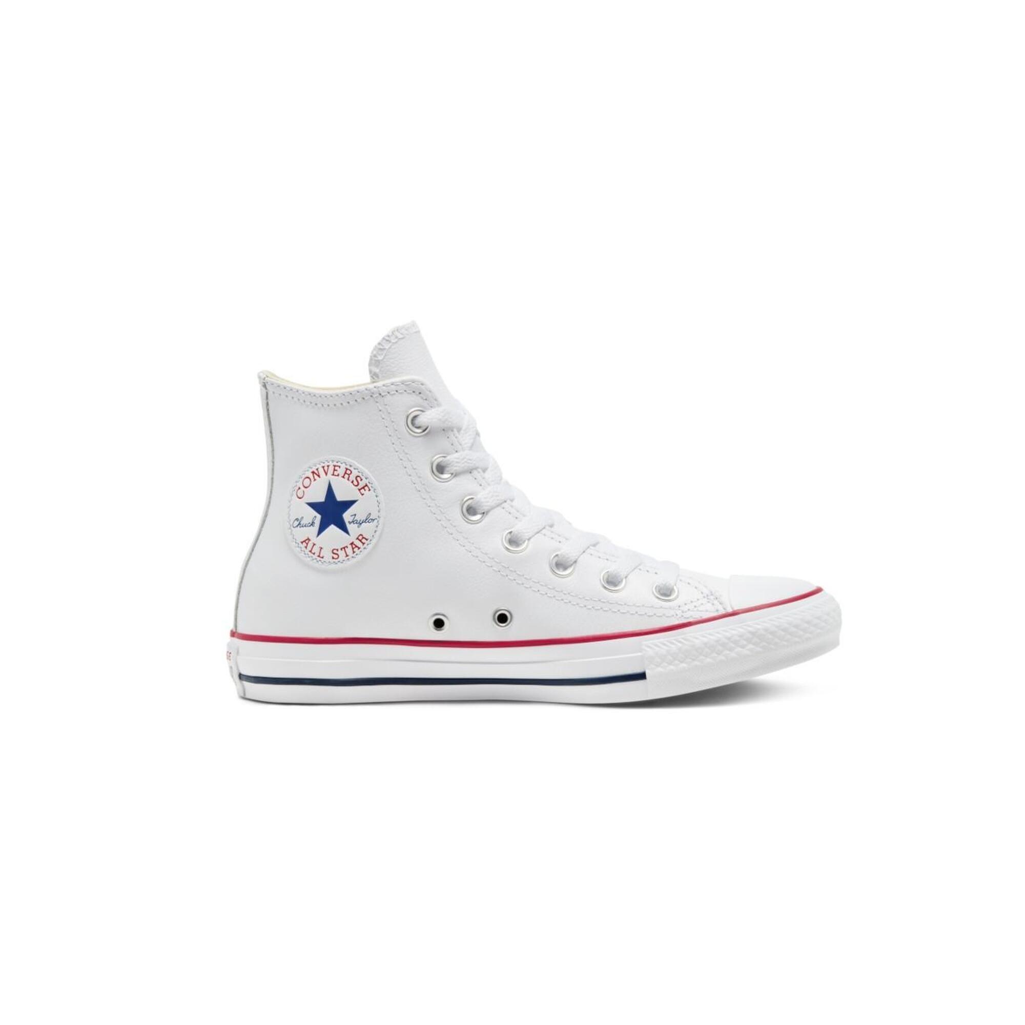 Converse - Chaussures Montantes À Lacet En Cuir Pour Adulte Chuck Taylor All Star Leather - Baskets - Blanc - 41 - Decathlon
