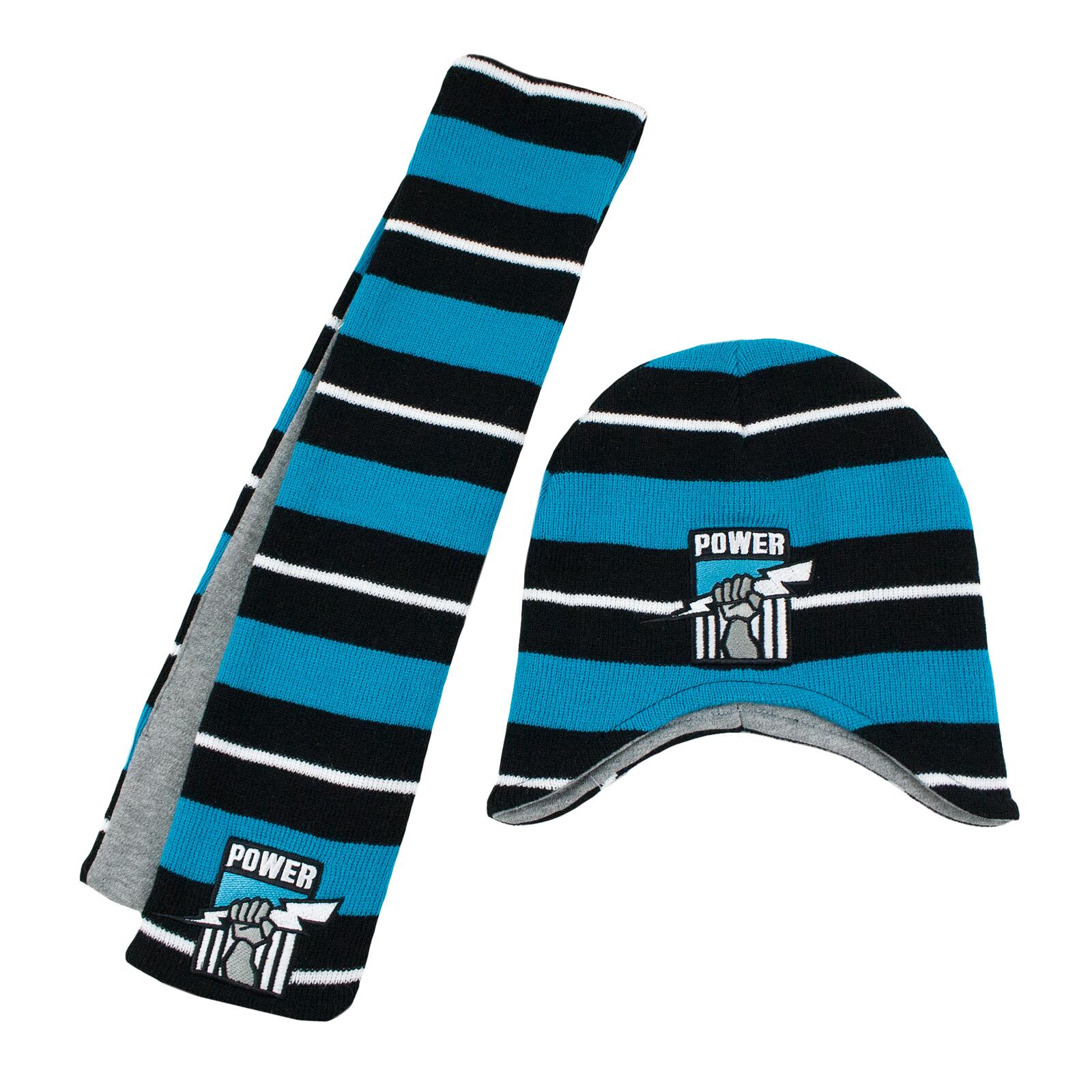 Port Adelaide Power AFL Toddlers Beanie & Scarf Pack
