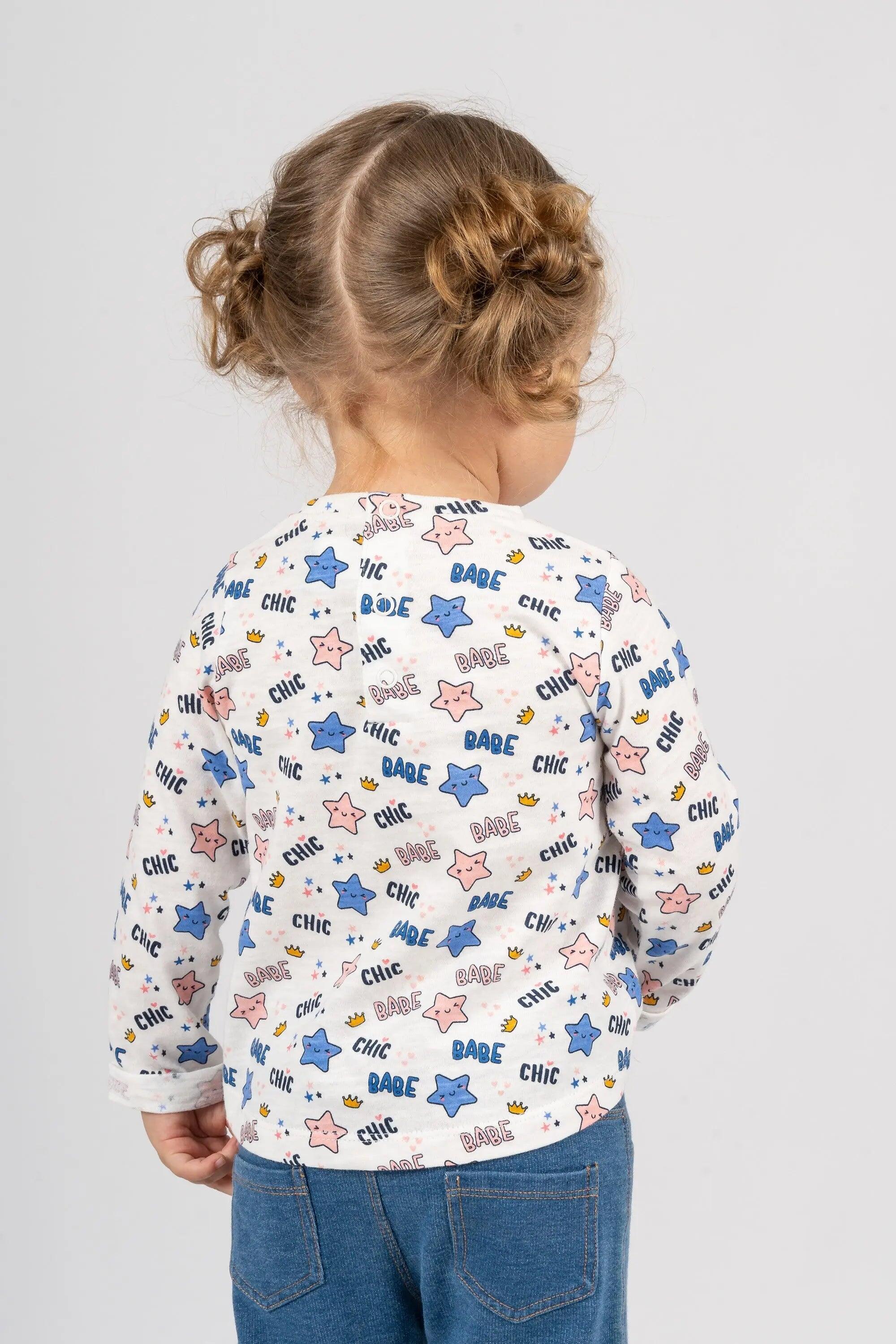 Camiseta manga larga bebé niña estampado chic 4/5
