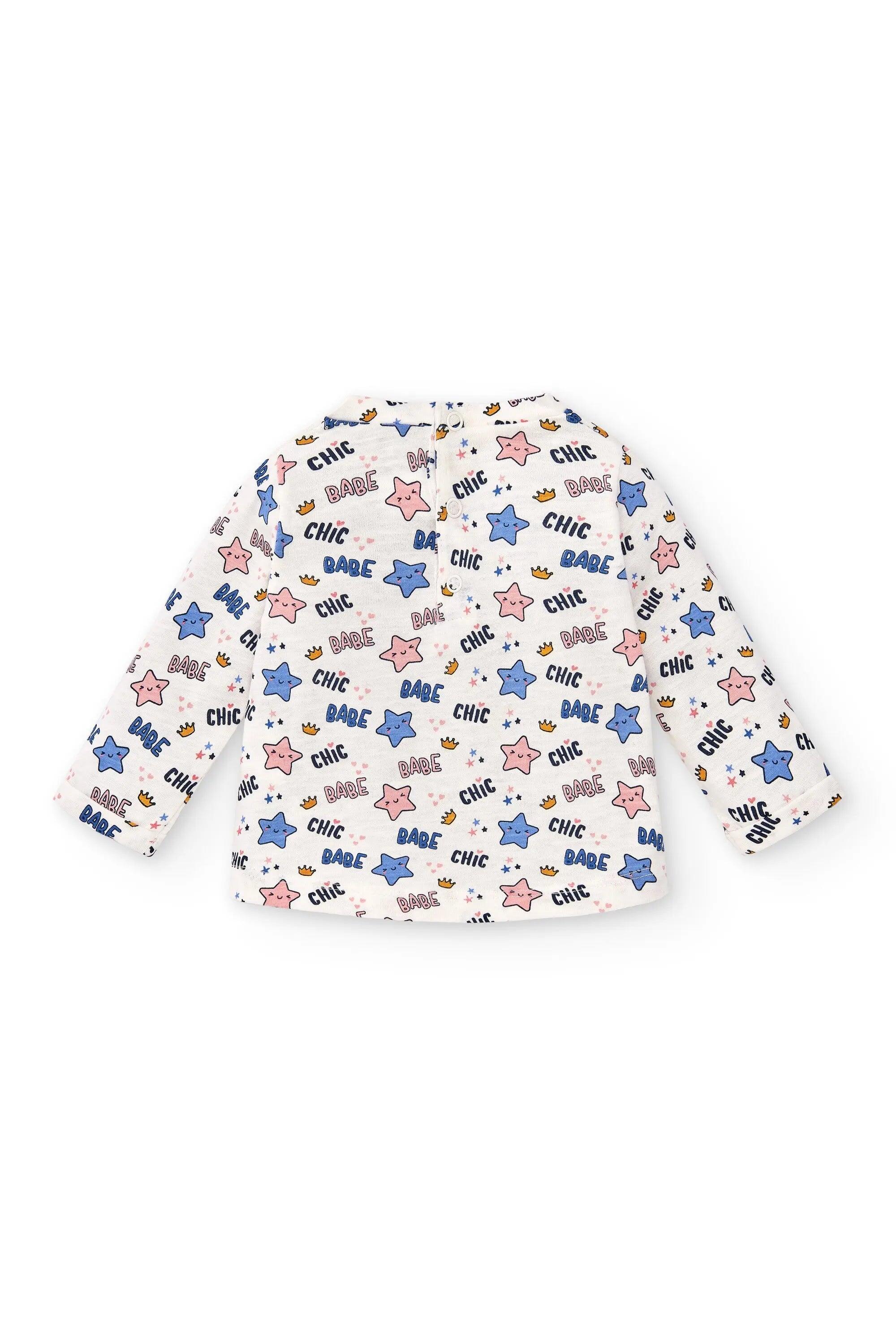 Camiseta manga larga bebé niña estampado chic 3/5