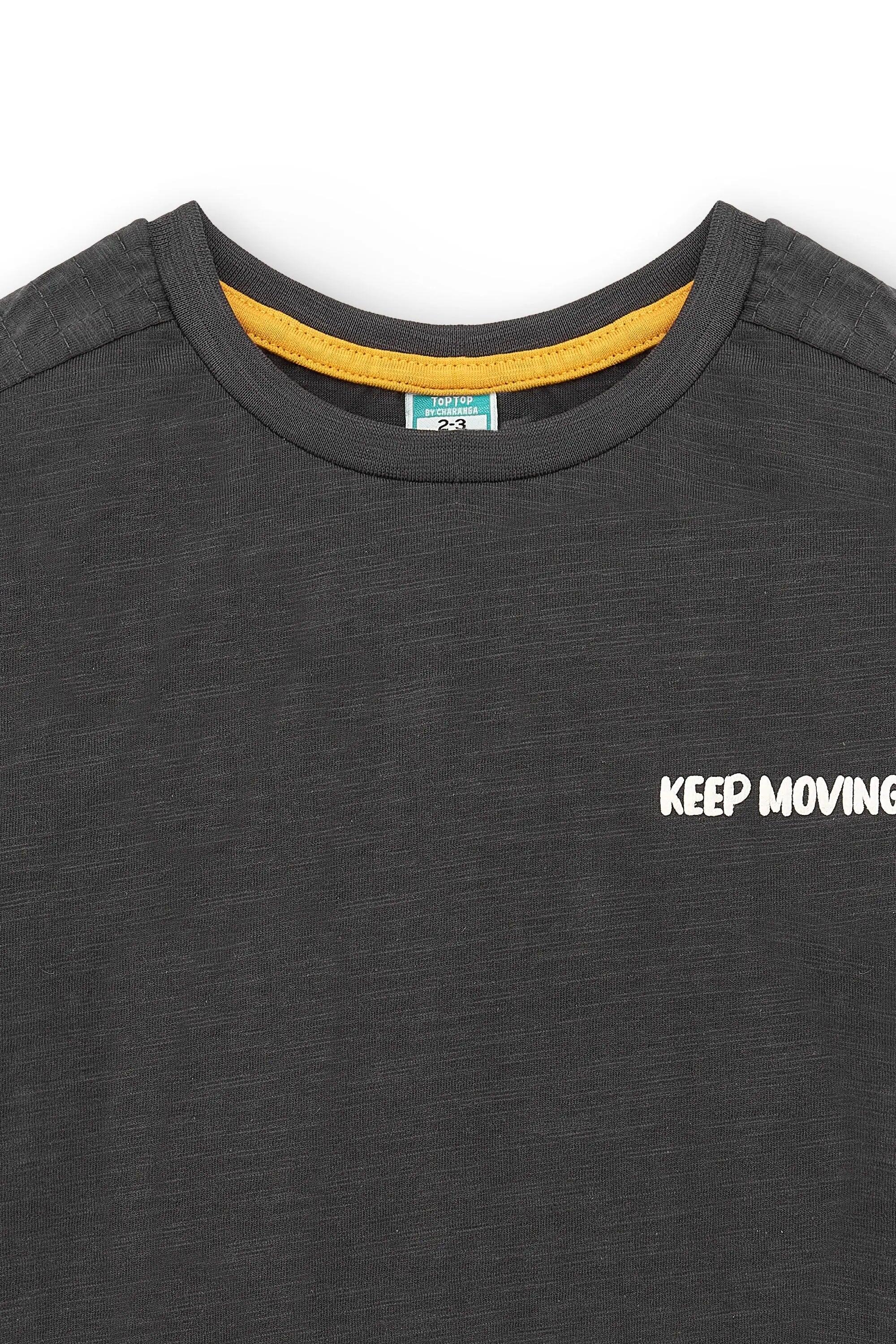 Camiseta de manga comprida para meninos na cor antracite estilo 3/5