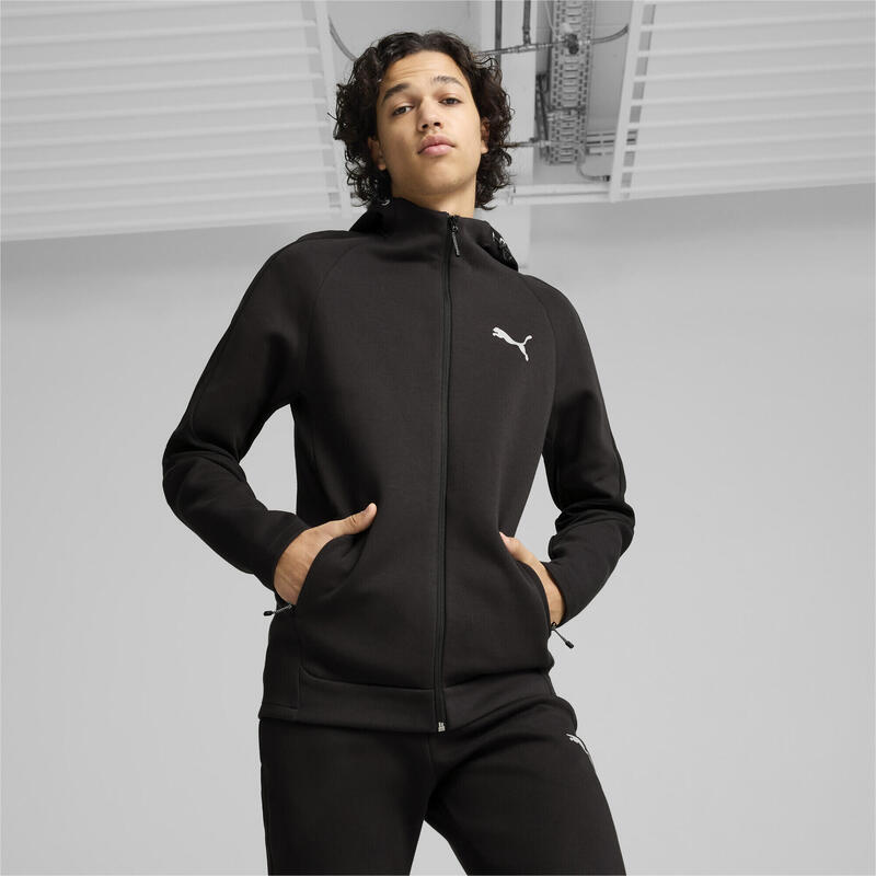 Męska rozpinana bluza z kapturem EVOSTRIPE PUMA Black