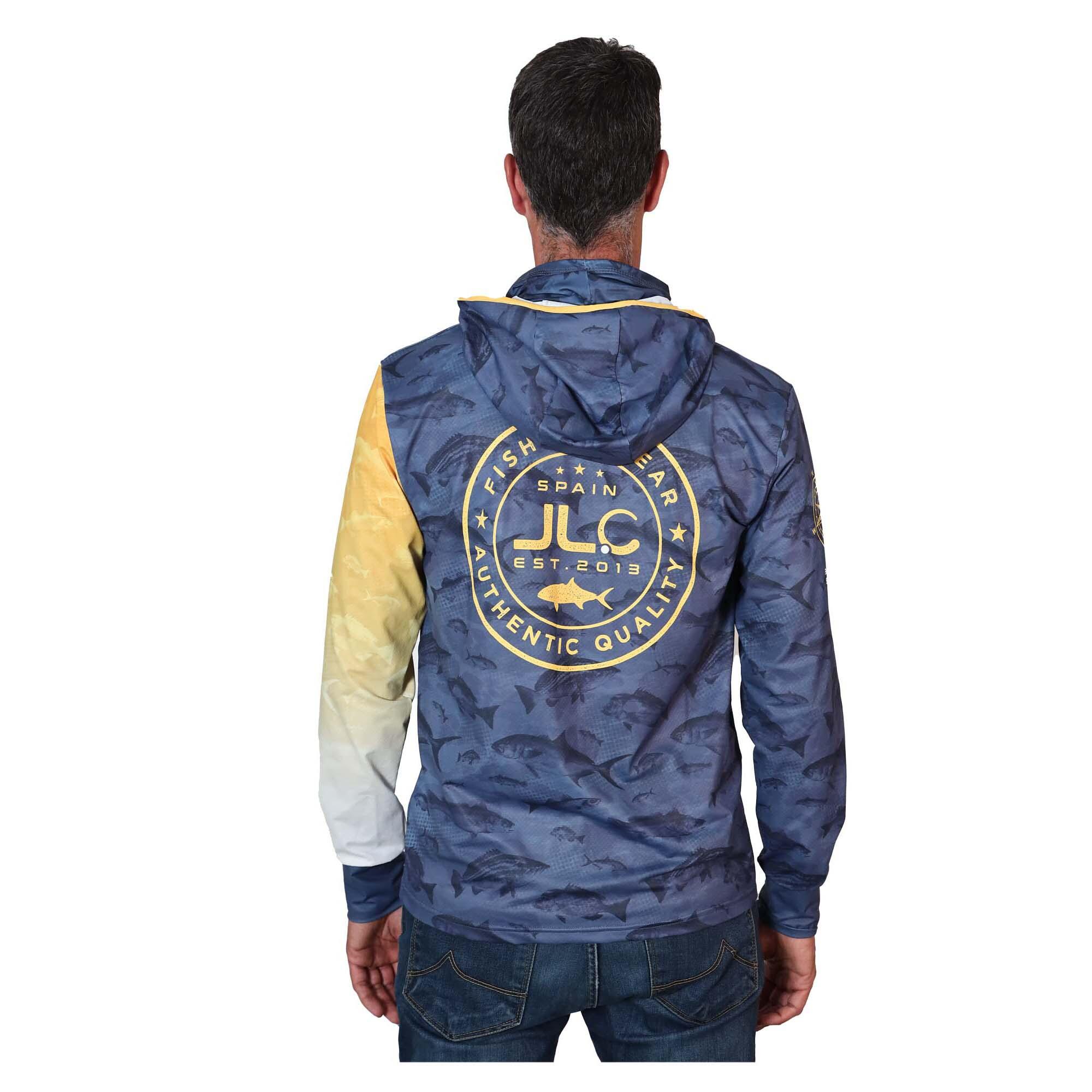 Camiseta Pesca Hombre JLC Gris Manga Larga Talla M Capucha Bandana 2/7