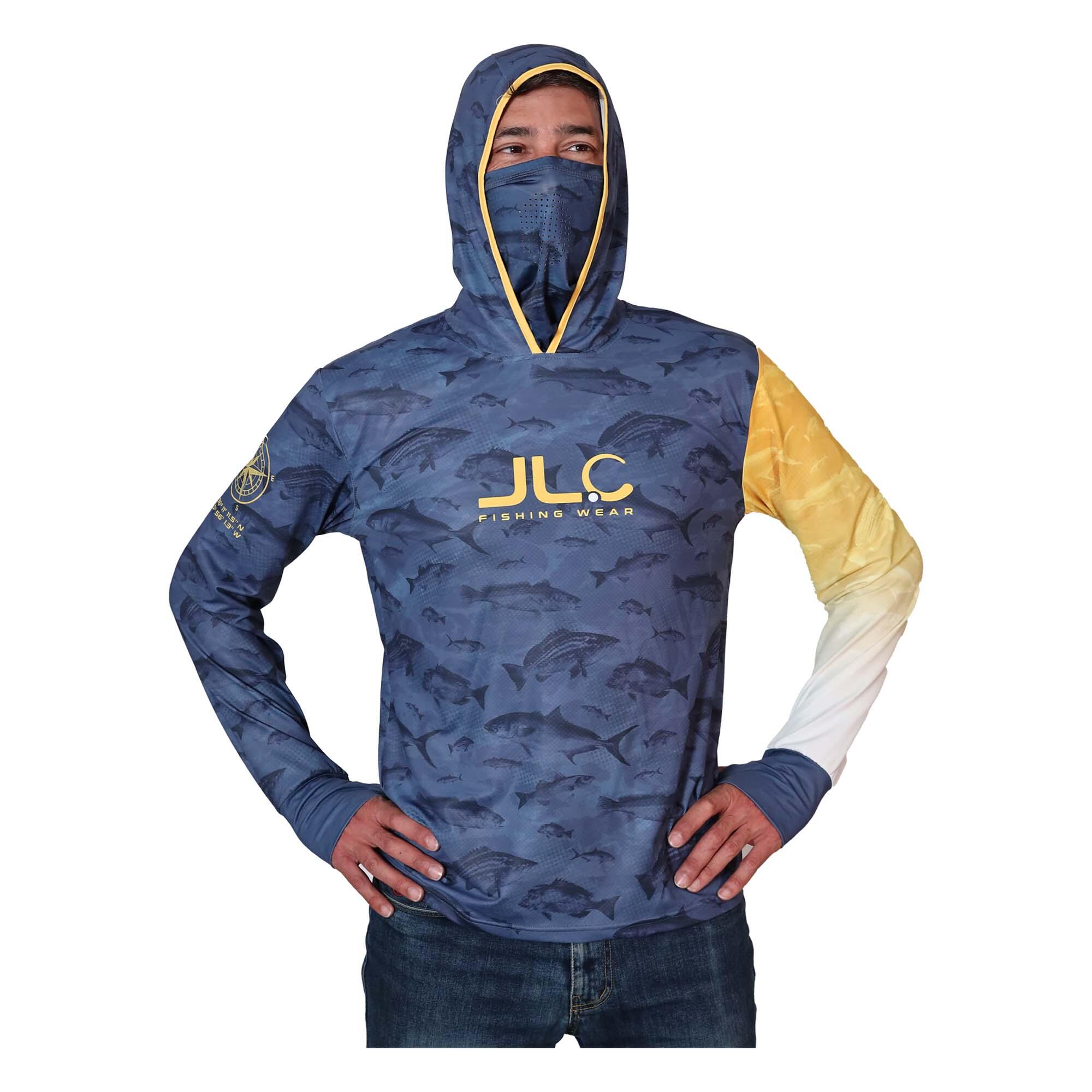Camiseta Pesca Hombre JLC Gris Manga Larga Talla M Capucha Bandana 3/7