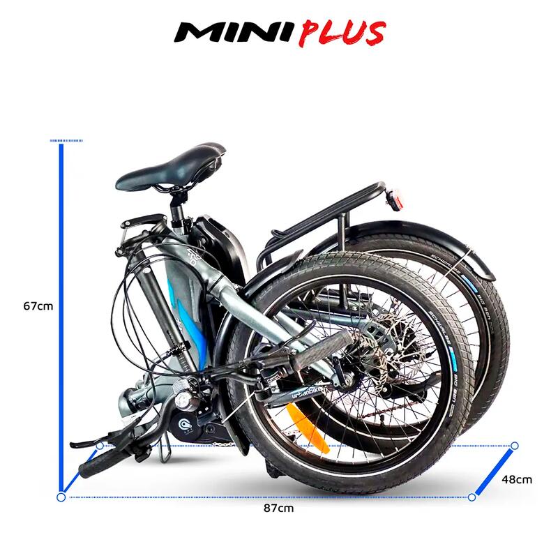 Urbanbiker Mini PLUS | Ebike Dobrável | Autonomia 100KM | Grafite | 20"