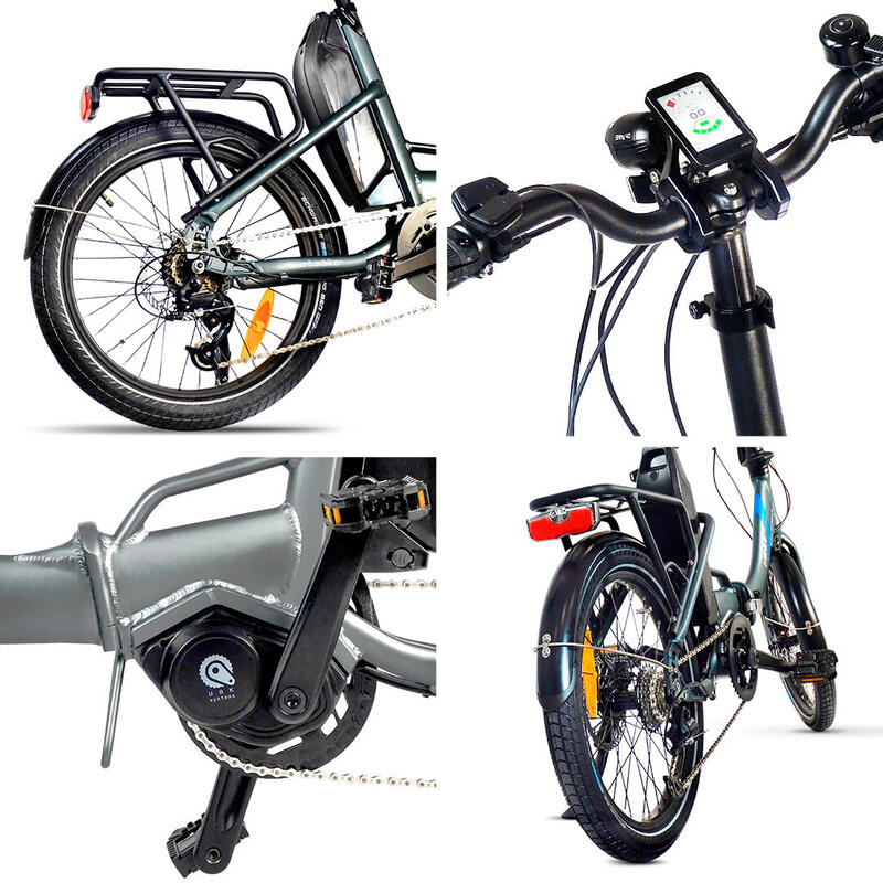 Urbanbiker Mini PLUS | Ebike Dobrável | Autonomia 100KM | Grafite | 20"