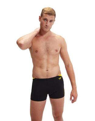 Speedo heren zwembroek hyper boom splice aquashort zwart/lemon drizzle