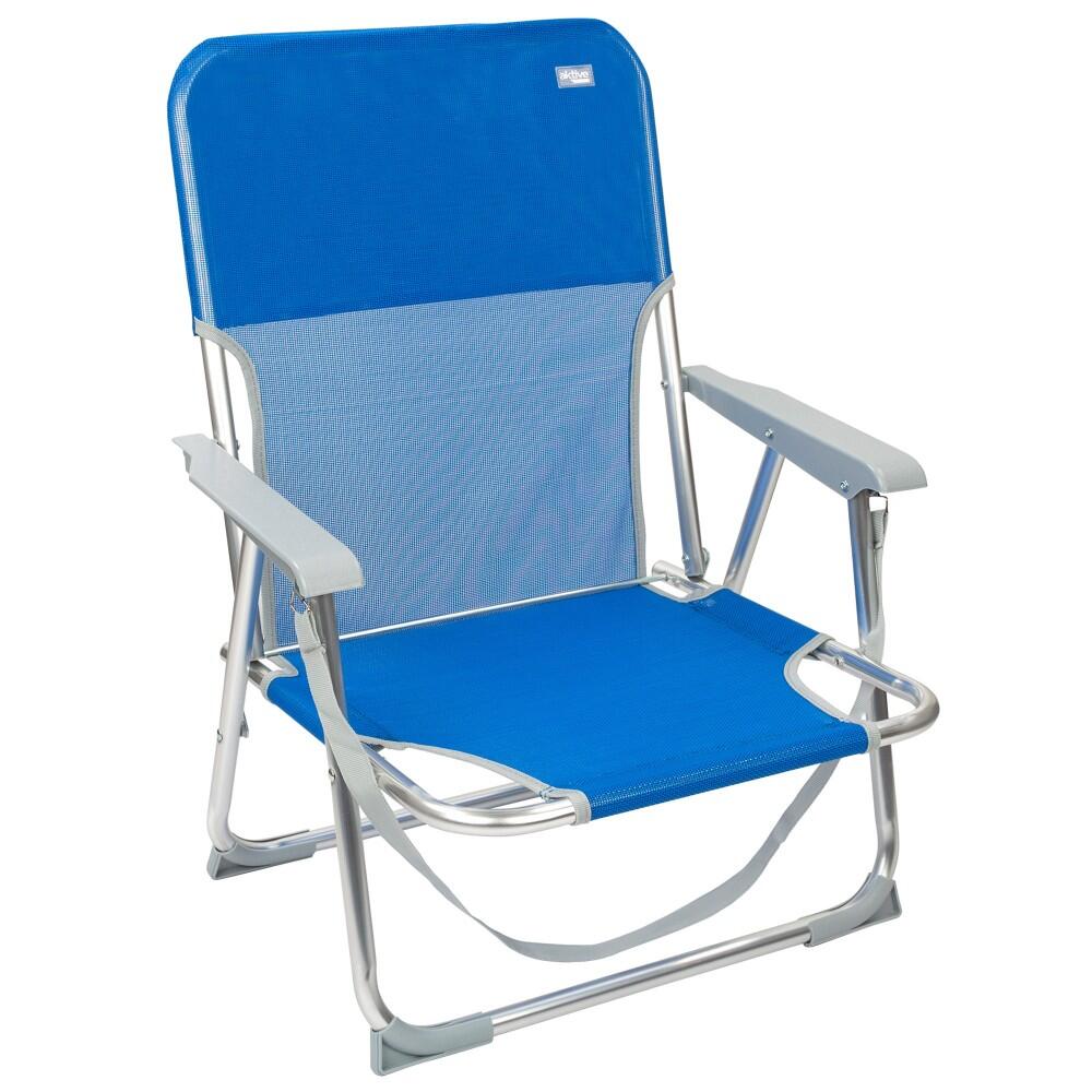 Aktive Pack 2 chaises de plage pliantes bleues avec dossier fixe 2/7