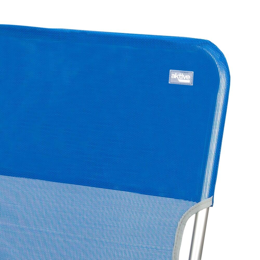 Aktive Pack 2 chaises de plage pliantes bleues avec dossier fixe 7/7