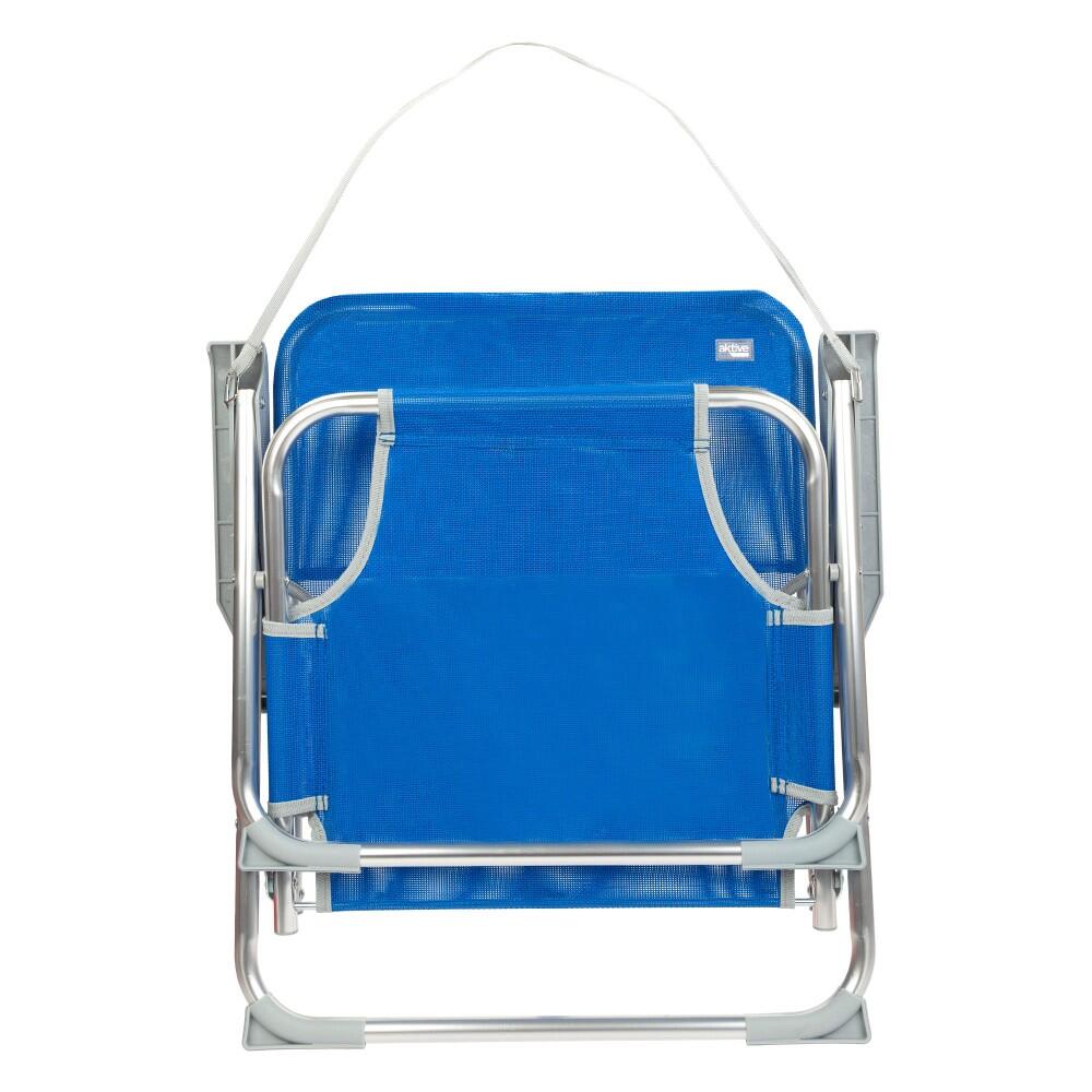 Aktive Pack 2 chaises de plage pliantes bleues avec dossier fixe 3/7