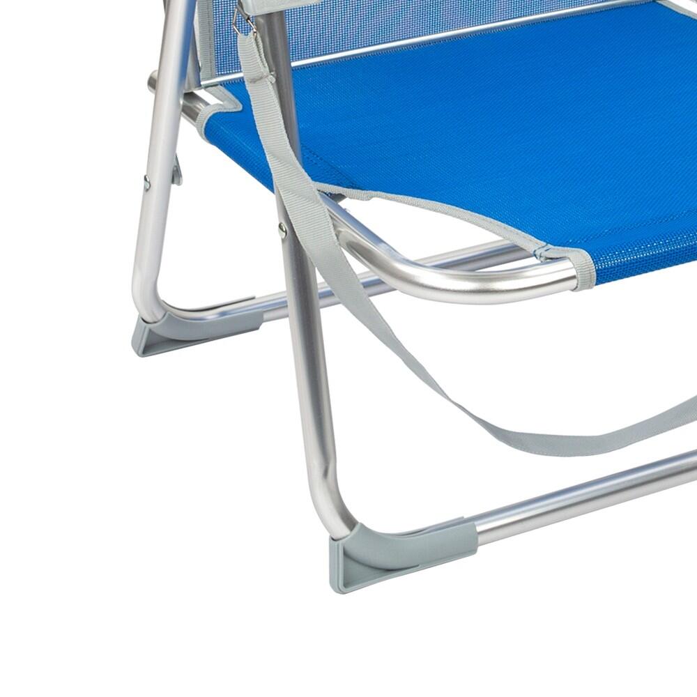 Aktive Pack 2 chaises de plage pliantes bleues avec dossier fixe 6/7