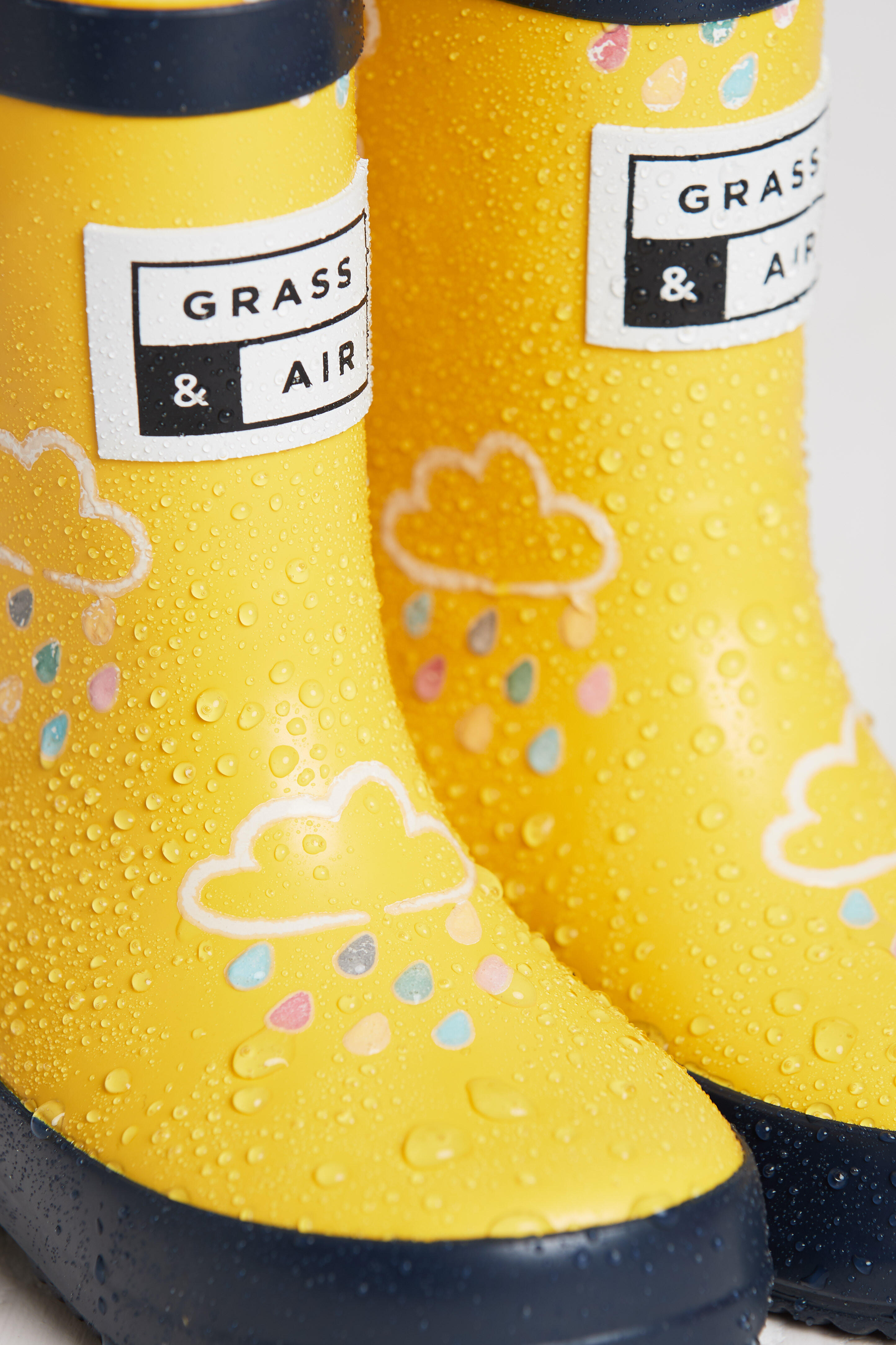 Older Kids Yellow Colour-Changing Wellies GRASS AND AIR Decathlon