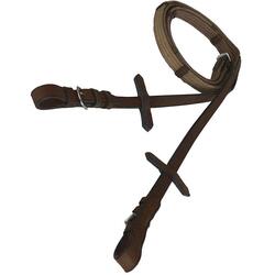 Rênes pour cheval cuir + toile Tattini (1532801)