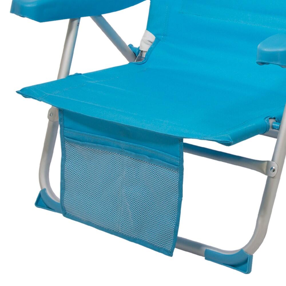 Aktive Confezione da 2 sedie da spiaggia pieghevoli e multiposizione celeste 7/7