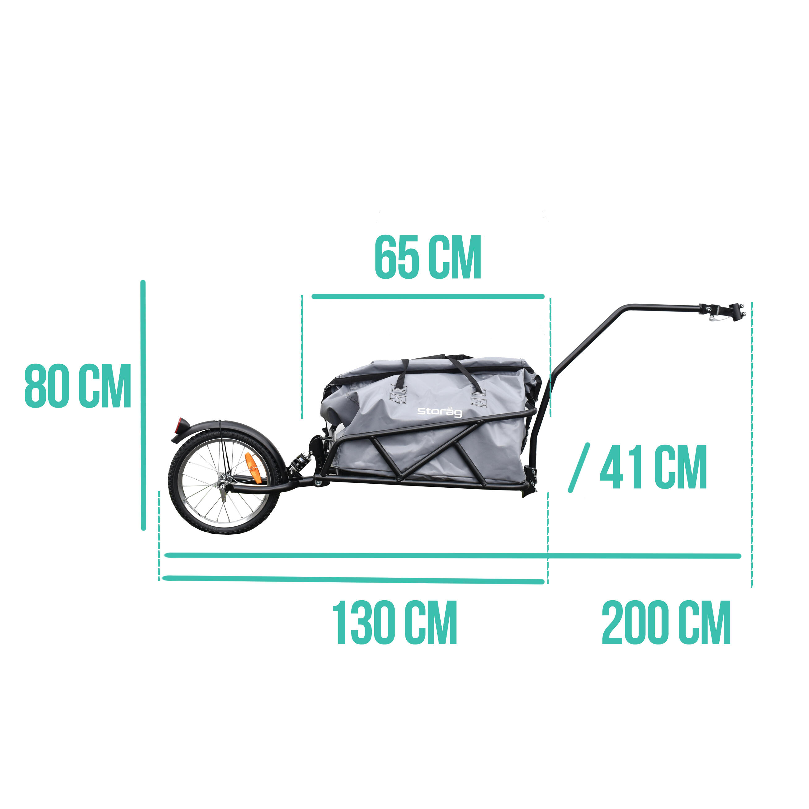 Remorque vélo mono-roue avec sac et amortisseur 2/7