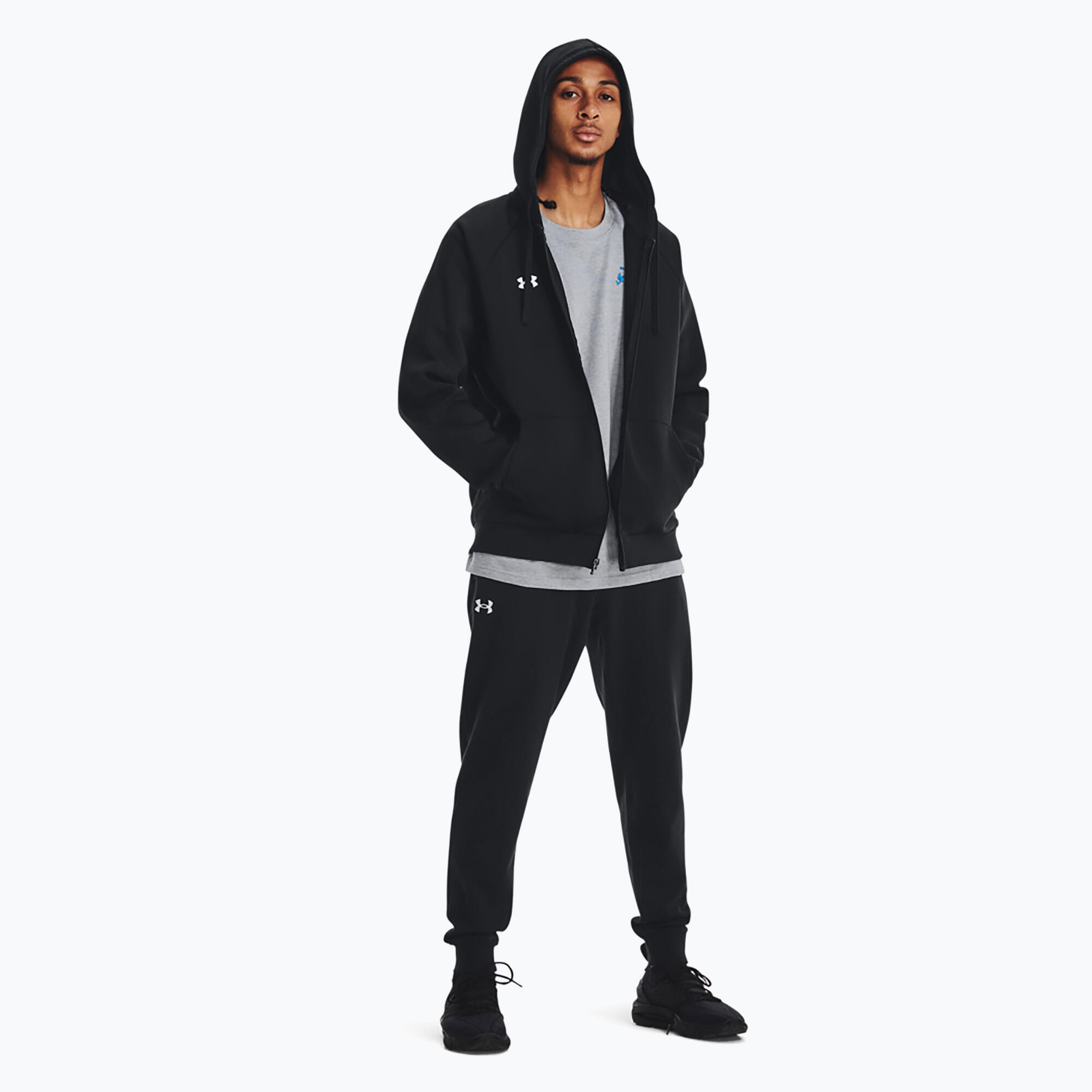 Férfi Sportstyle Rival Fleece teljes cipzáras kapucnis pulóver 2/7