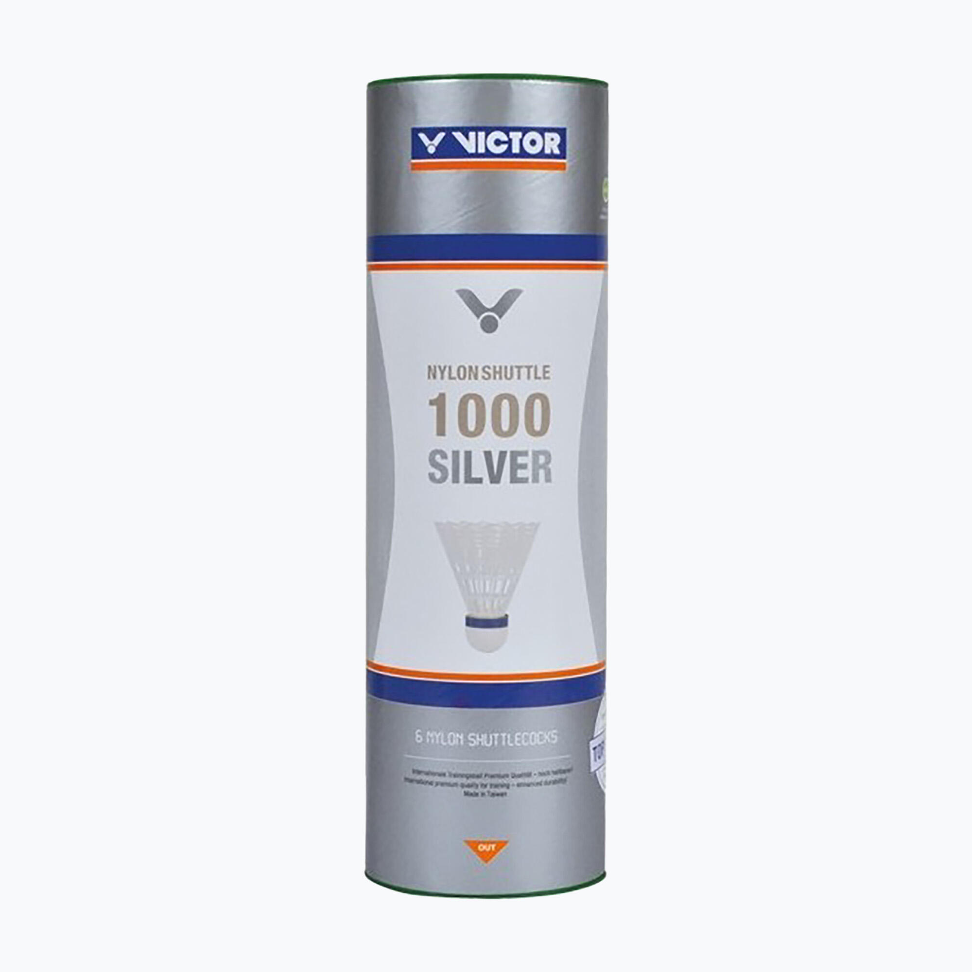 Set van 6 nylon shuttles Victor Silver 1000 4/6