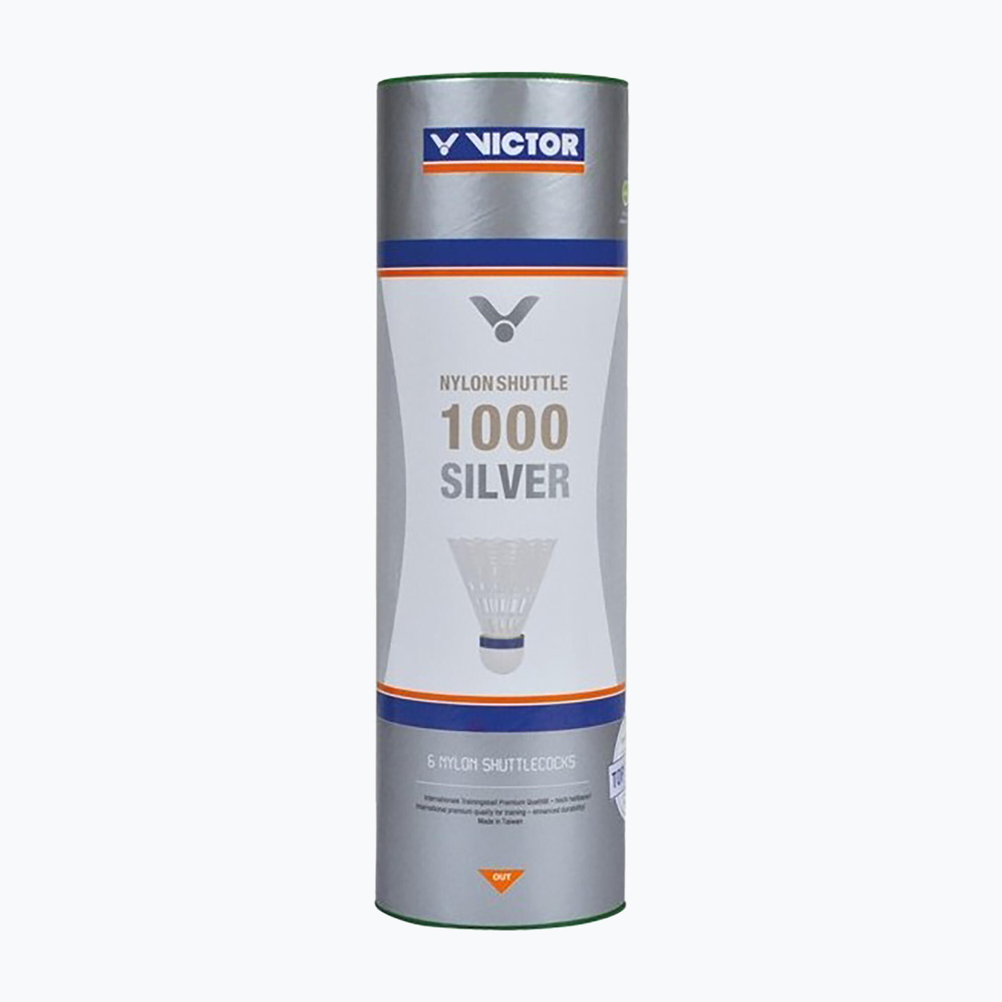 Tube de 6 volants de badminton Victor Nylon Shuttle 1000 4/6