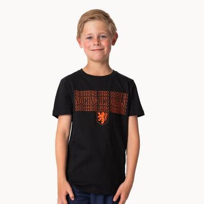 Nederland t-shirt kinderen - zwart - knvb - holland