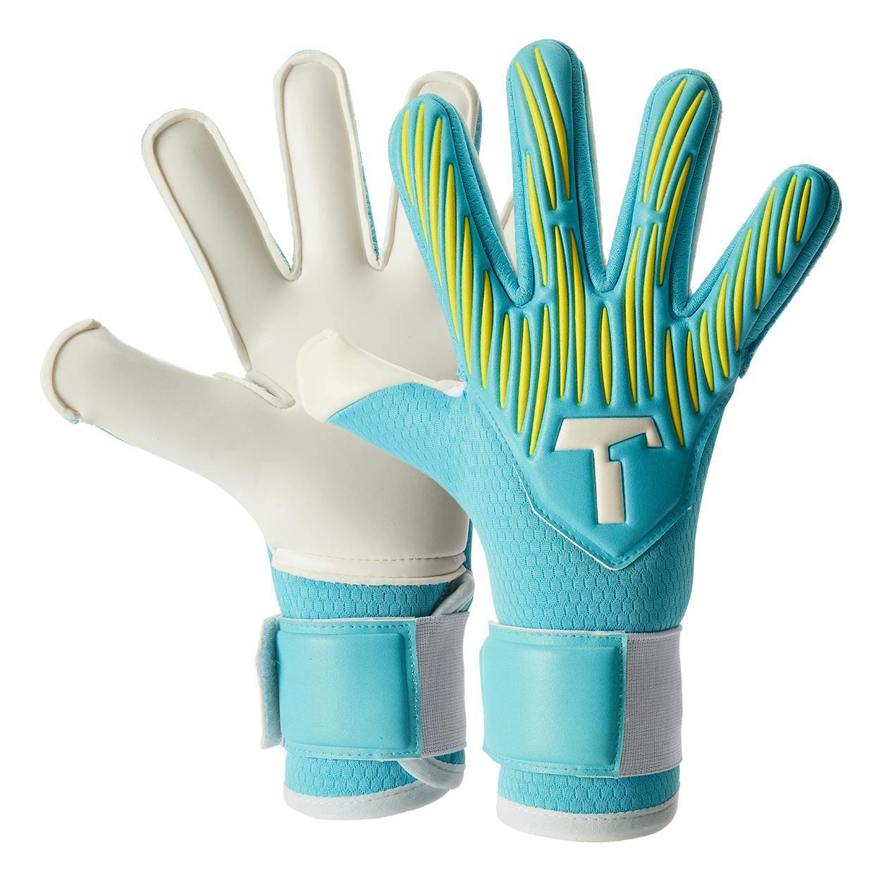T1TAN Guanti da Portiere Rebel 2.0 Sky Blue Junior con Protezioni per le Dita