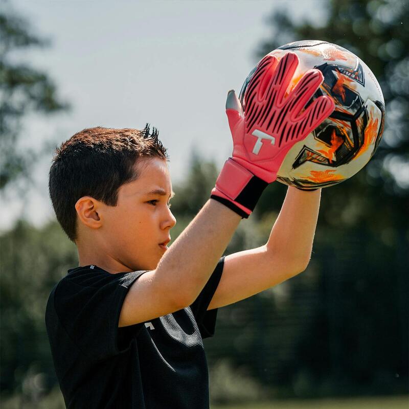 Guantes de portero de fútbol para niños Rebel 2.0 Fluo Pink Junior