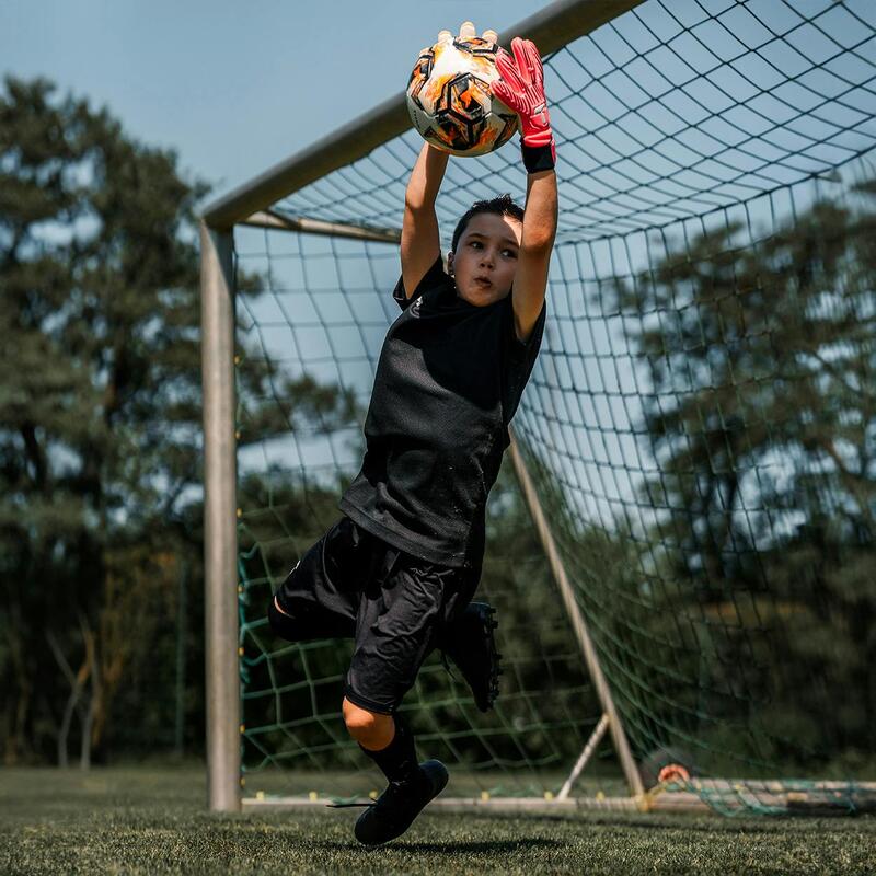 Guantes de portero de fútbol para niños Rebel 2.0 Fluo Pink Junior