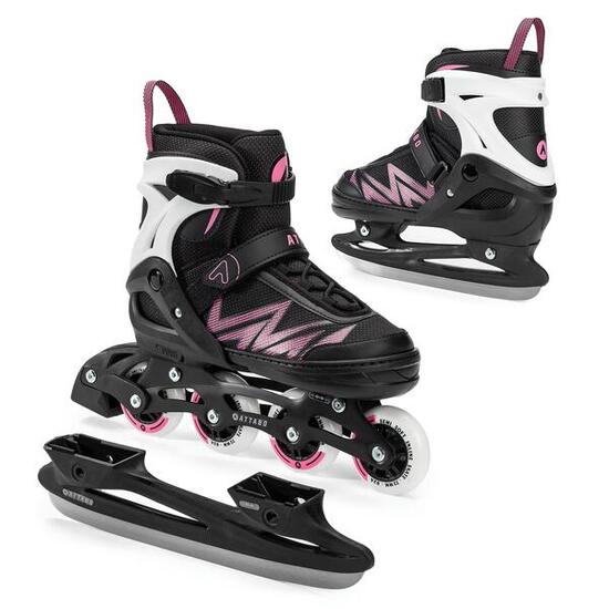 Łyżworolki dziecięce ATTABO 2w1 rolki i łyżwy Kylo róż Regulowane