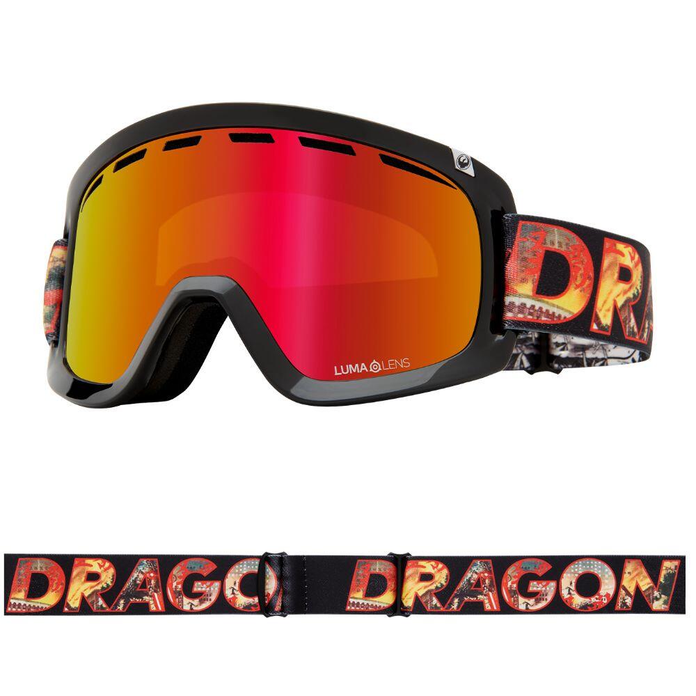 DRAGON D1 OTG Unisex Snow Goggles - Klash/LL Red Ionized & LL Rose