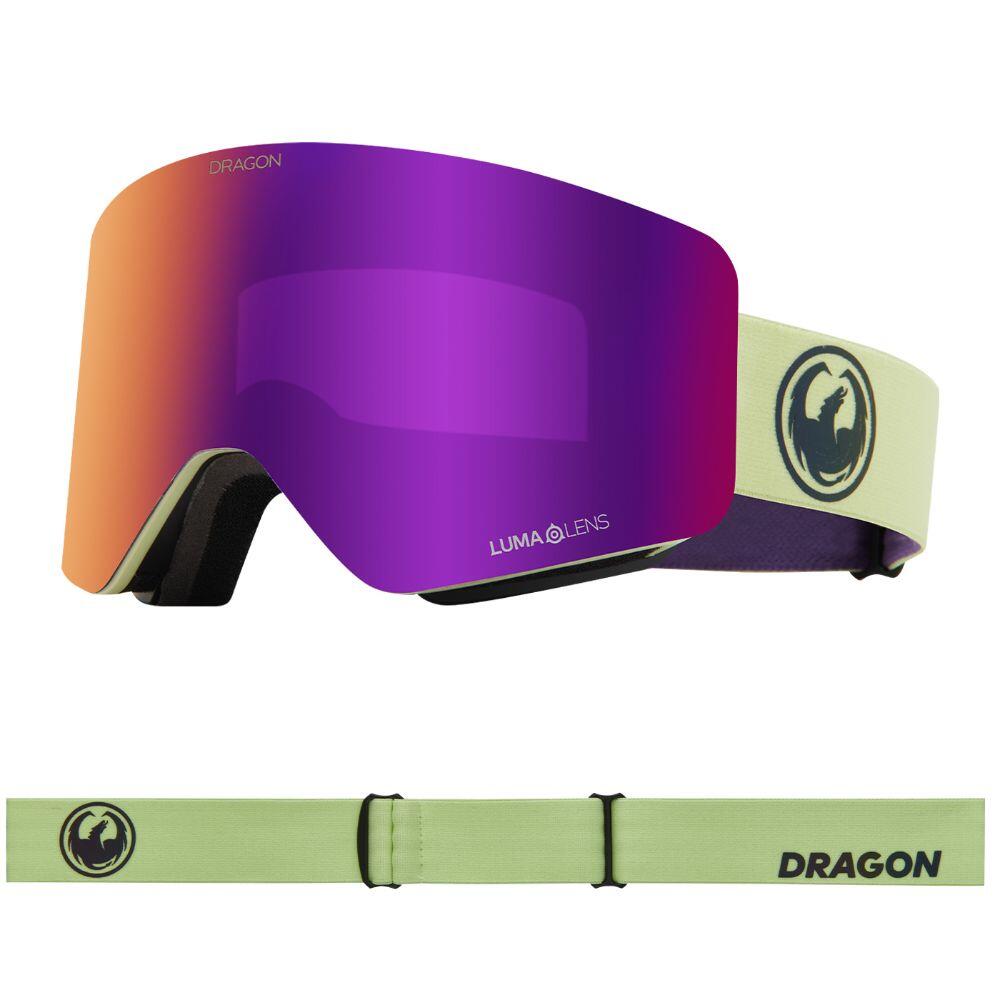 DRAGON R1 OTG Unisex Skibril - Matcha/LL Purple Ionized & LL Midnight