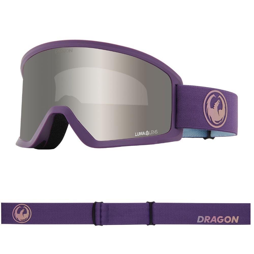 DRAGON DX3 PLUS OTG Unisex Snow Goggles - Deep Plum/LL Silver Ionized & LL Violet
