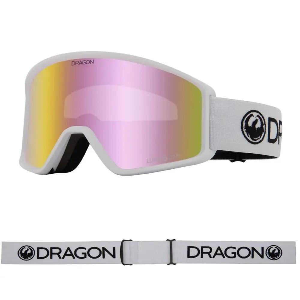 DXT OTG Youth Snow Goggles - White/LL Pink Ionized