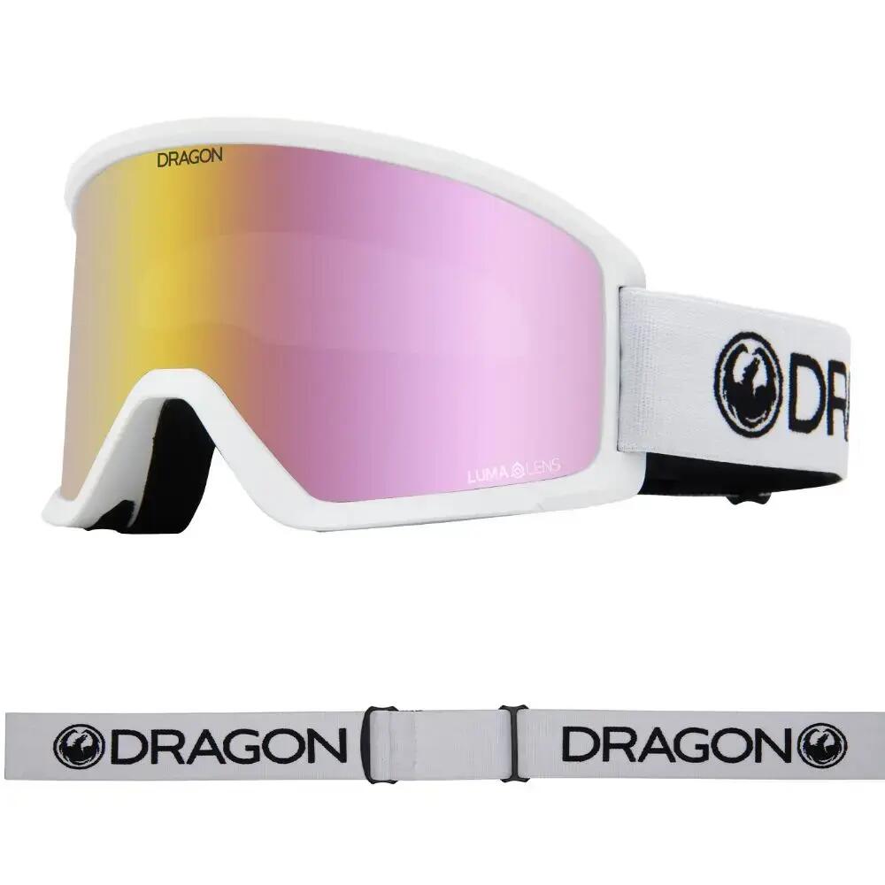 DX3 OTG Unisex Snow Goggles - White/Lumalens Pink Ionized