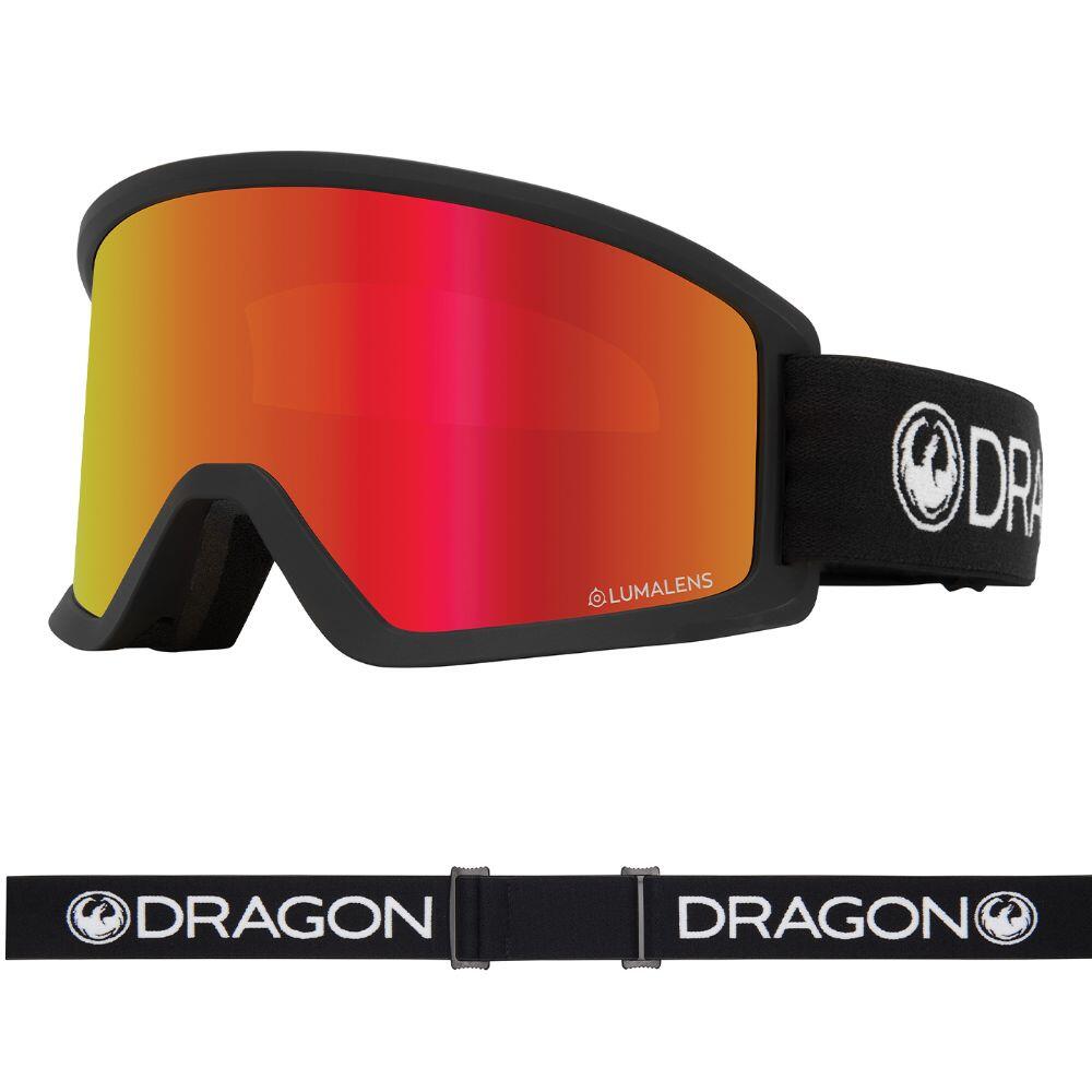 DRAGON DX3 OTG Unisex Snow Goggles - Black/LL Red Ion & LL Amber