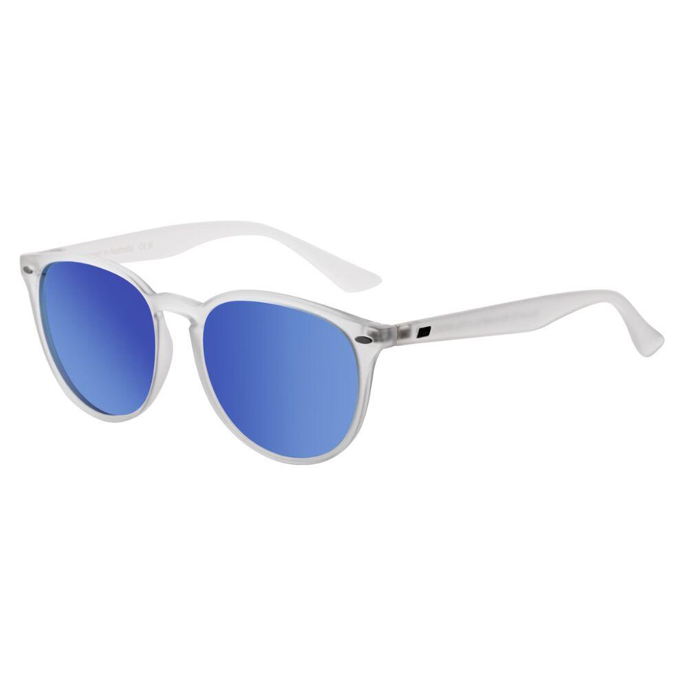 DIRTY DOG RACOON Unisex Sunglasses - Satin Crystal/Polarized Blue Fusion