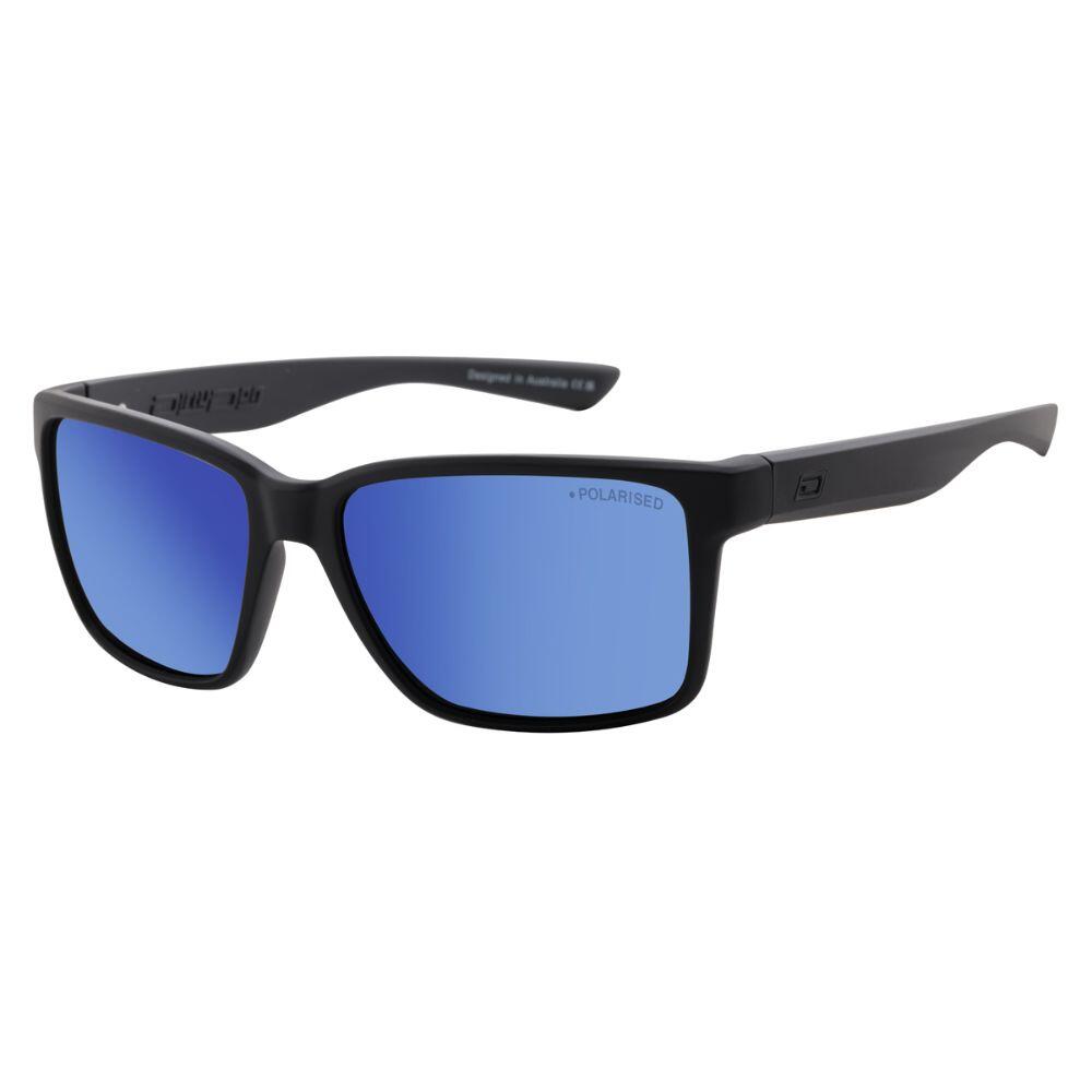 DIRTY DOG YOLO Unisex Sunglasses - Satin Black/Polarized Blue Mirror