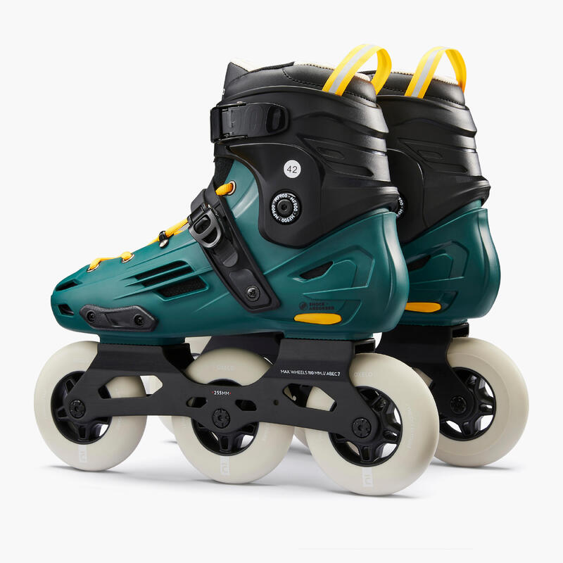 Segunda vida - Patines 3 Ruedas Freeskate Adulto Oxelo MF900 Verde - EXCELENTE