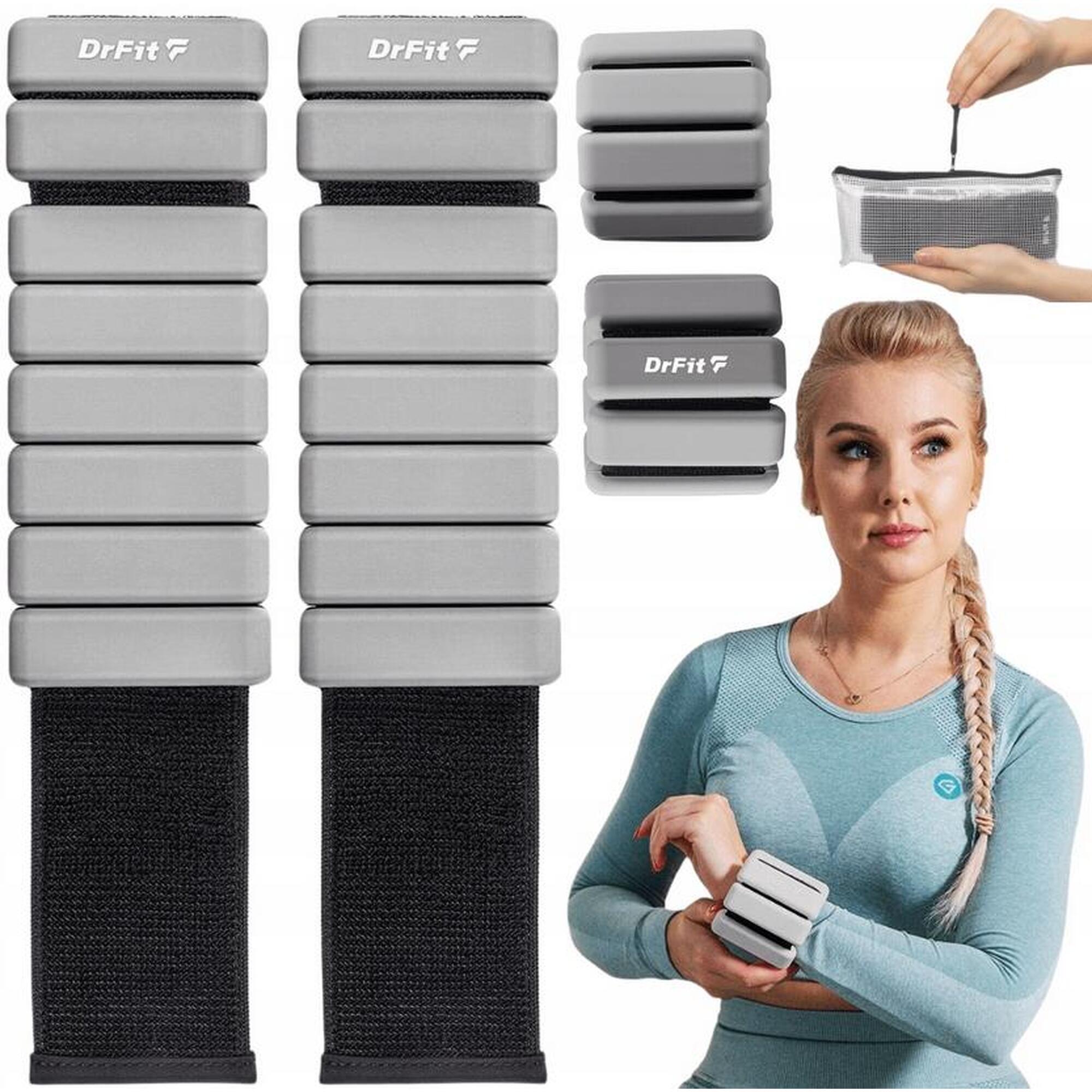 Silikonowe obciążniki do ćwiczeń i fitness na kostki i nadgarstki DrFit