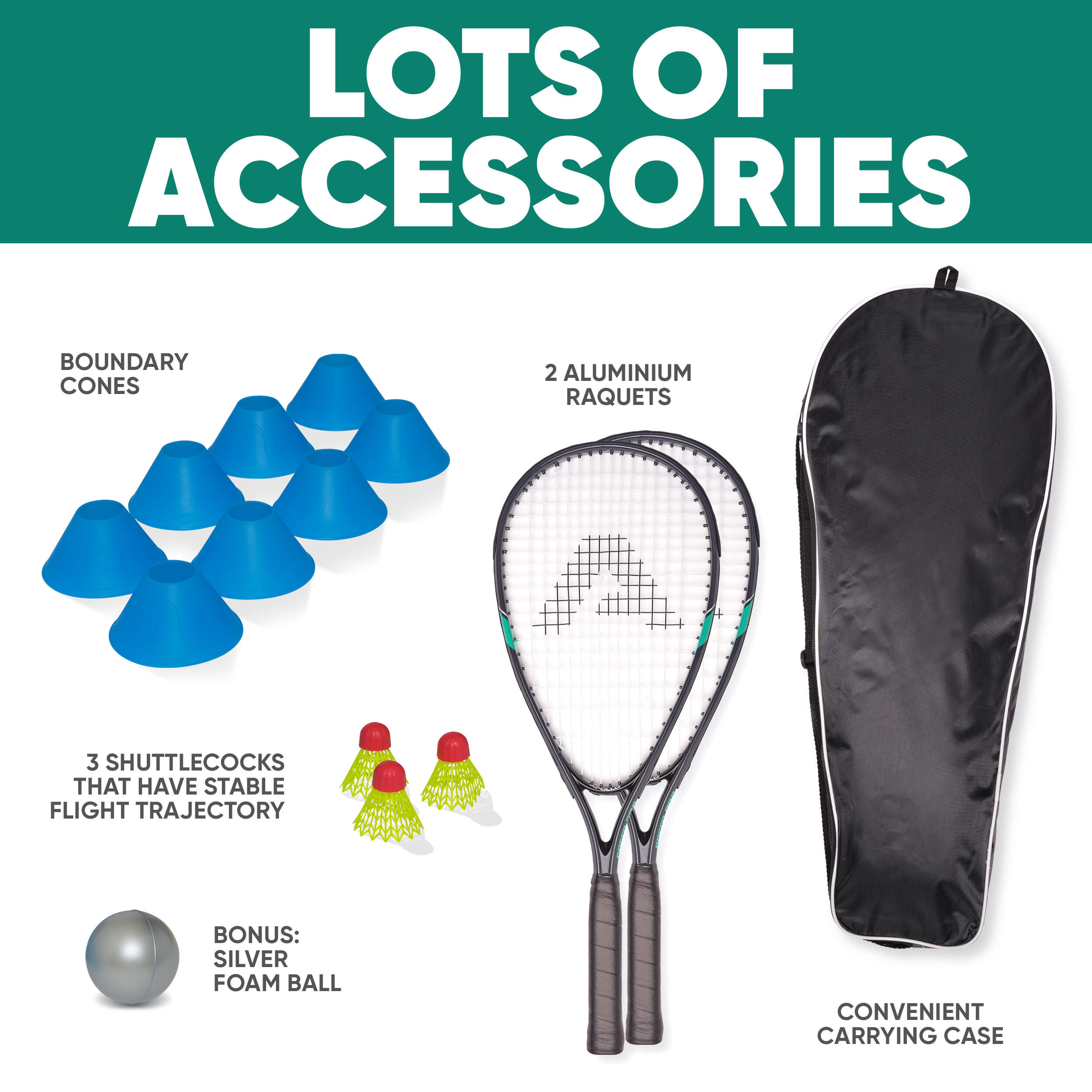 Badminton Set Speed Pro SPEEDBADMINTON - Grau/Mint 5/7