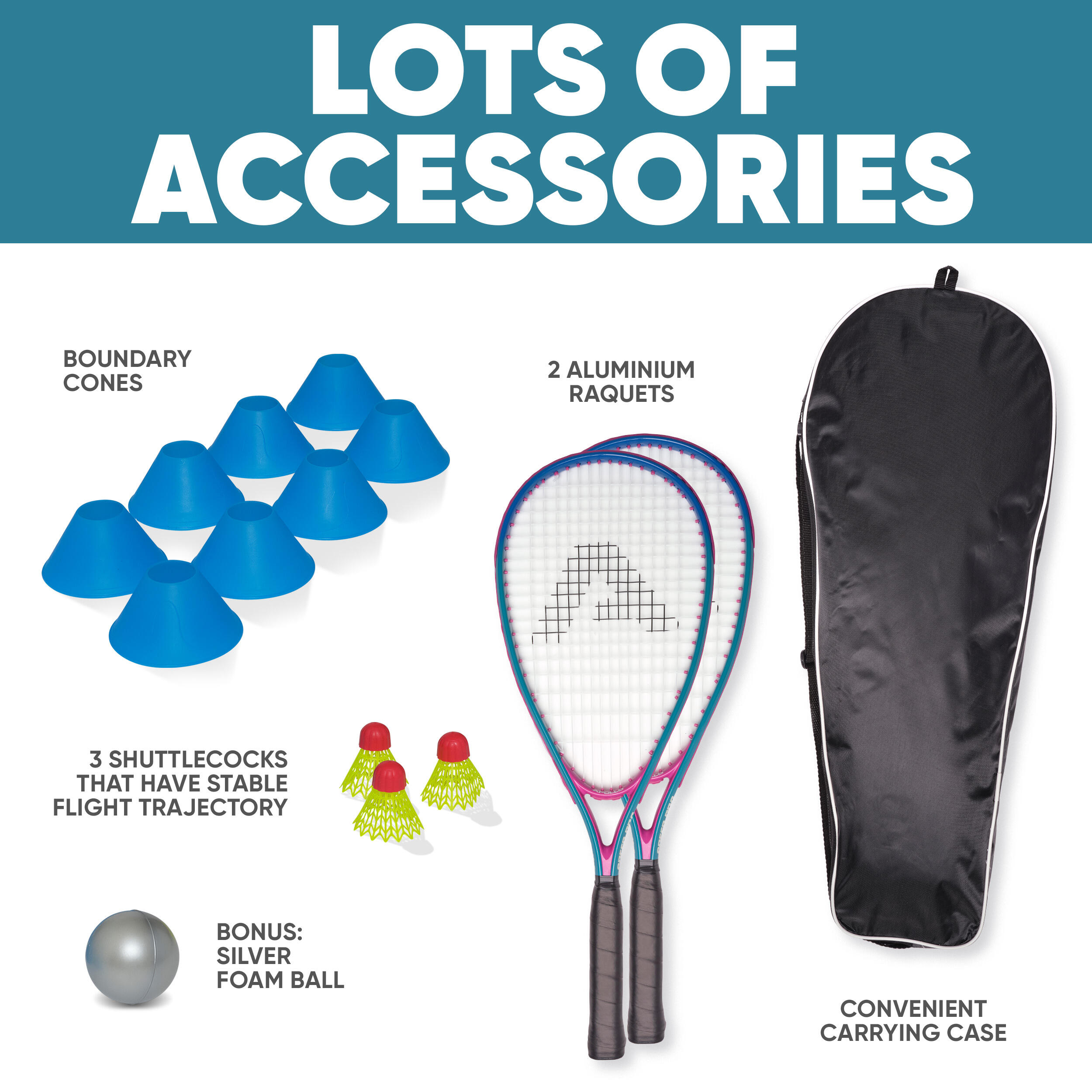 Badminton Set Speed Pro SPEEDBADMINTON - Blau/Rosa 5/7