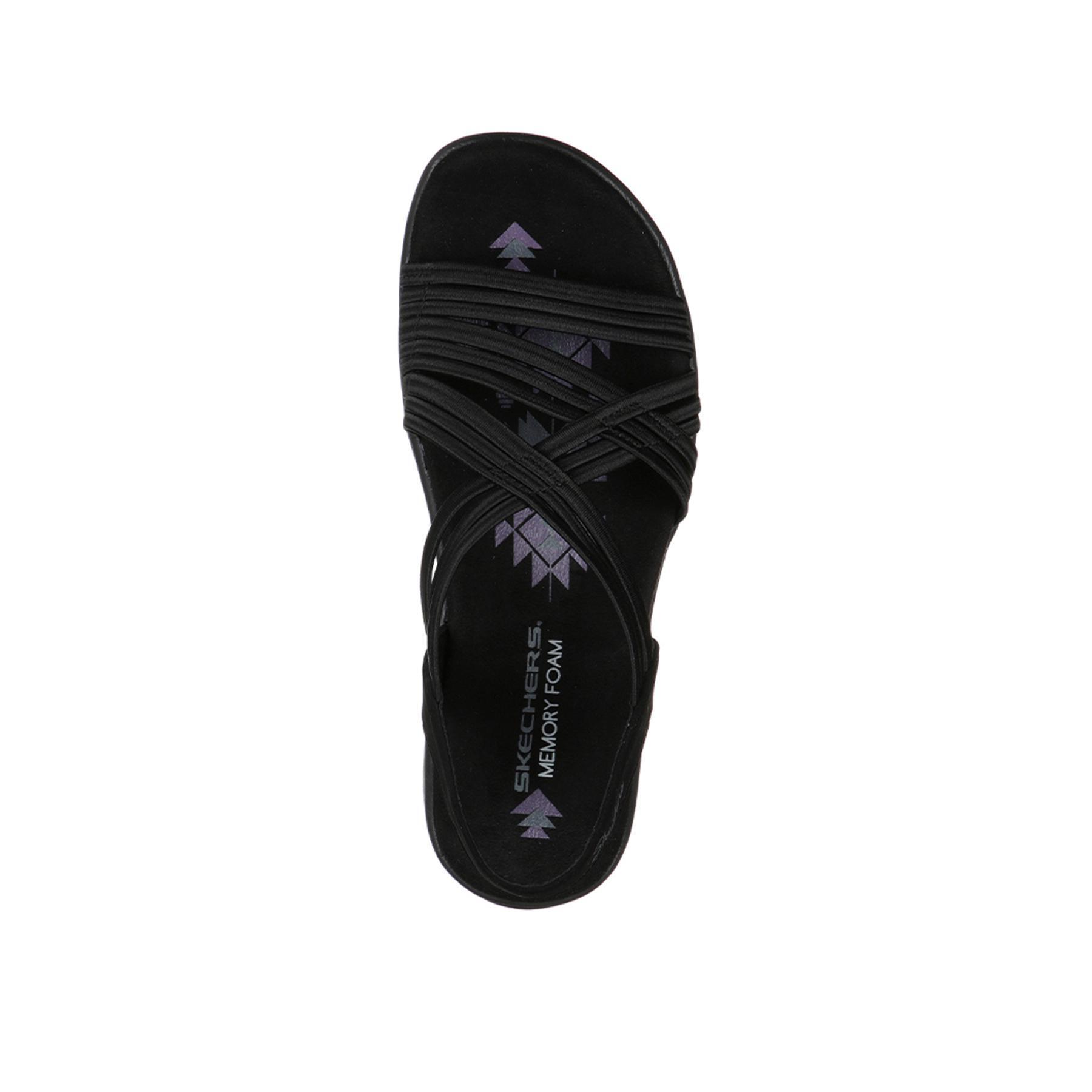 Sandalias Deportivas Mujer Skechers 163023_BLK Negras Tiras entrecruzadas 3/4