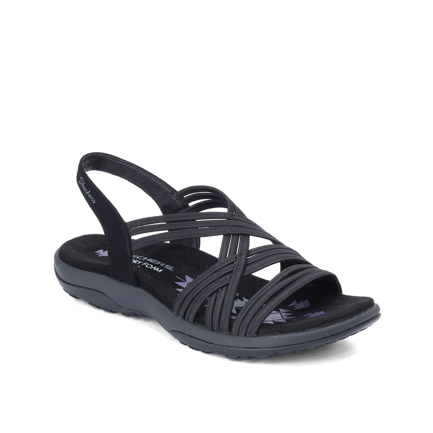 Sandalias Deportivas Mujer Skechers 163023_BLK Negras Tiras entrecruzadas 2/4
