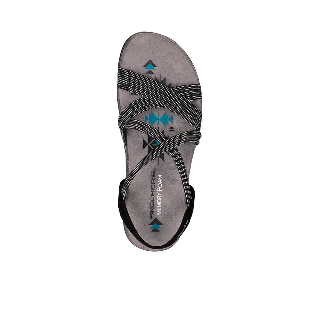 Sandalias Deportivas Mujer Skechers 163117_BLK Negras Plantilla Foam 3/4