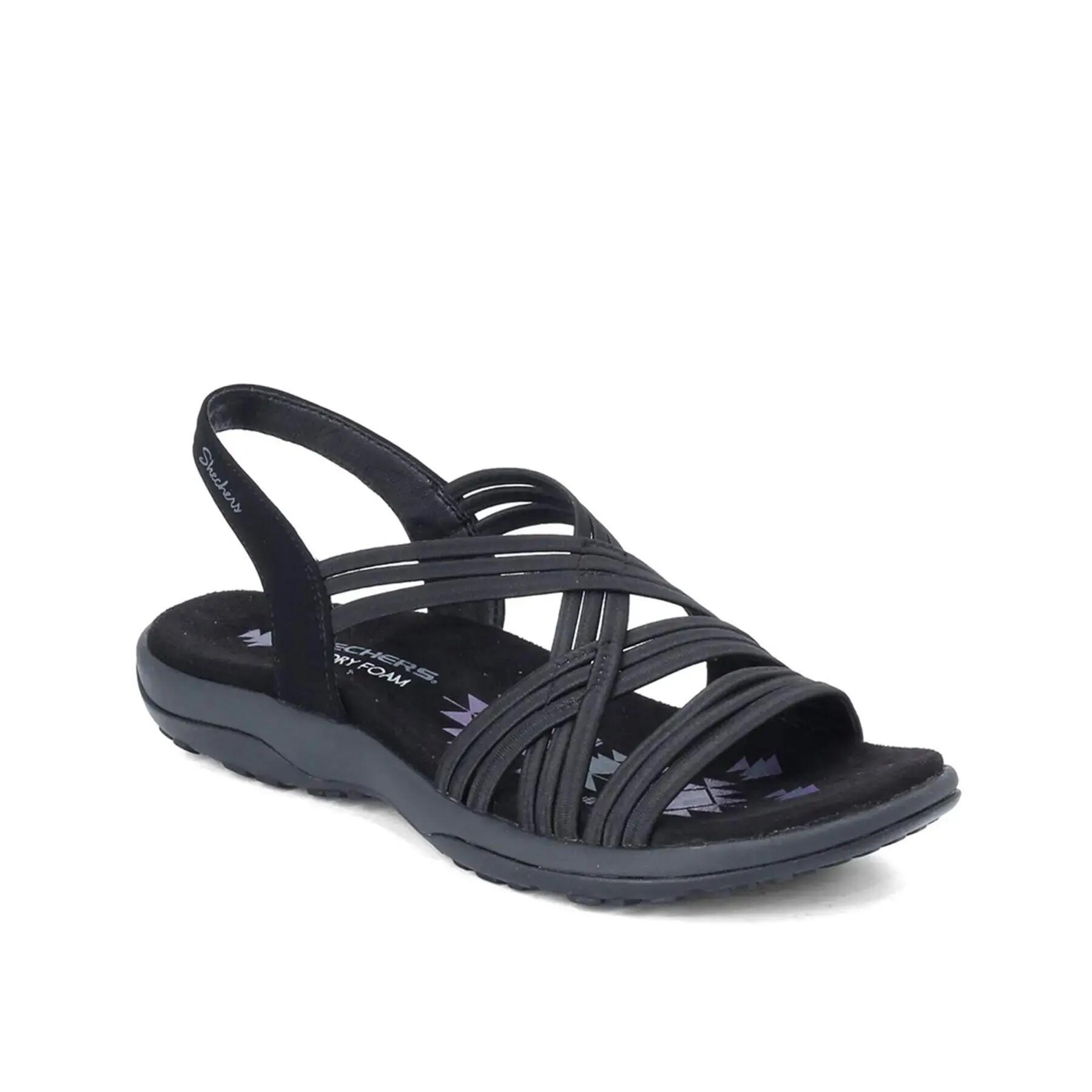 Sandálias Desportivas Femininas Skechers 163023_BLK Pretas Alças Cruzadas 2/4