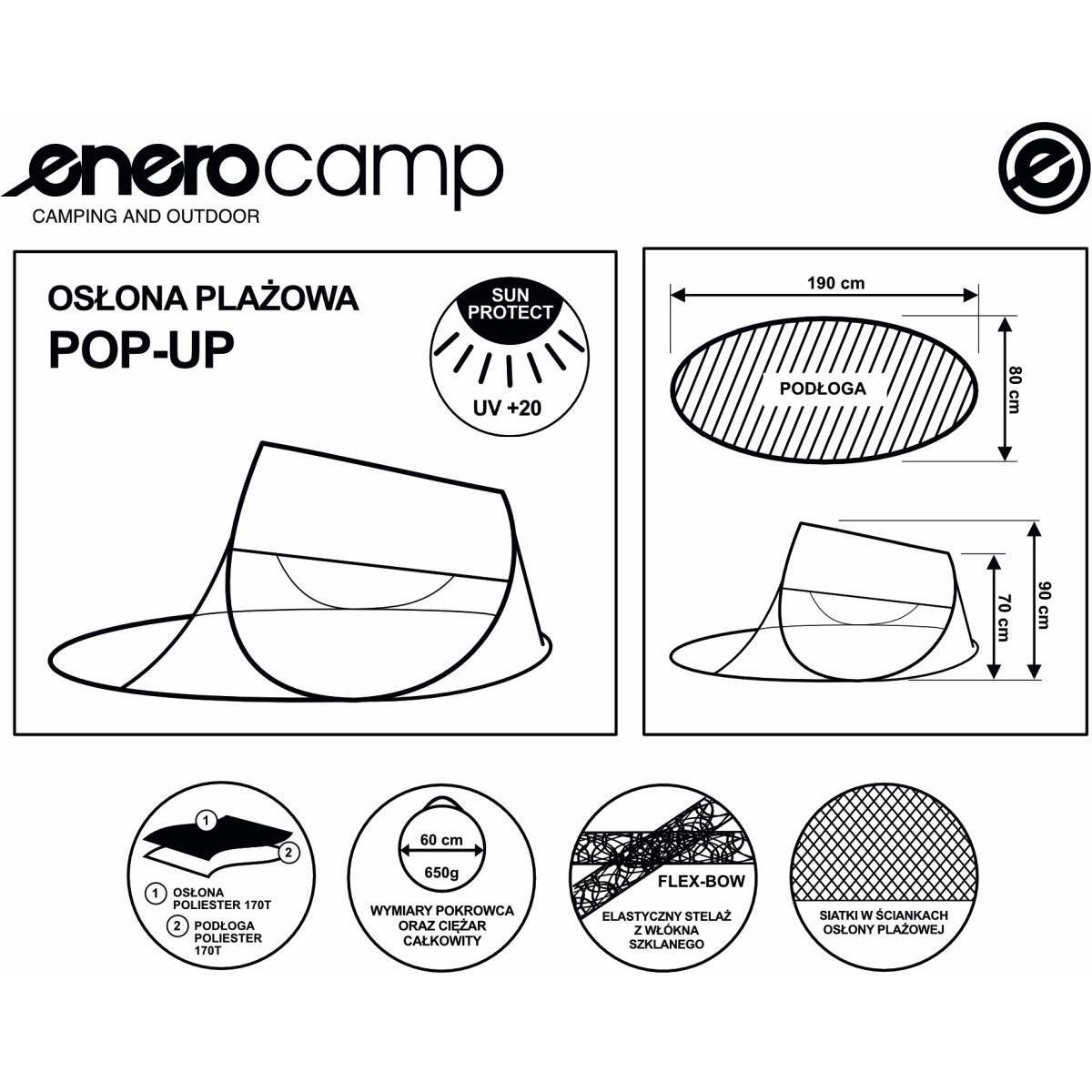 Namiot kempingowy Enero Camp 190X80X90/70cm 6/6