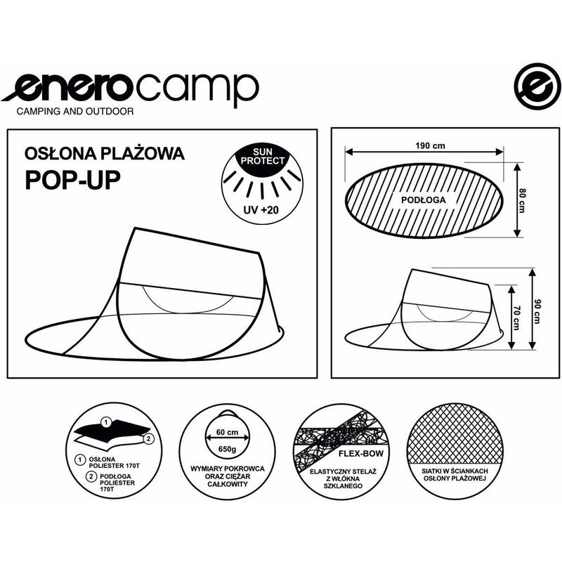 Namiot plażowy Enero Camp 190X80X90/70cm