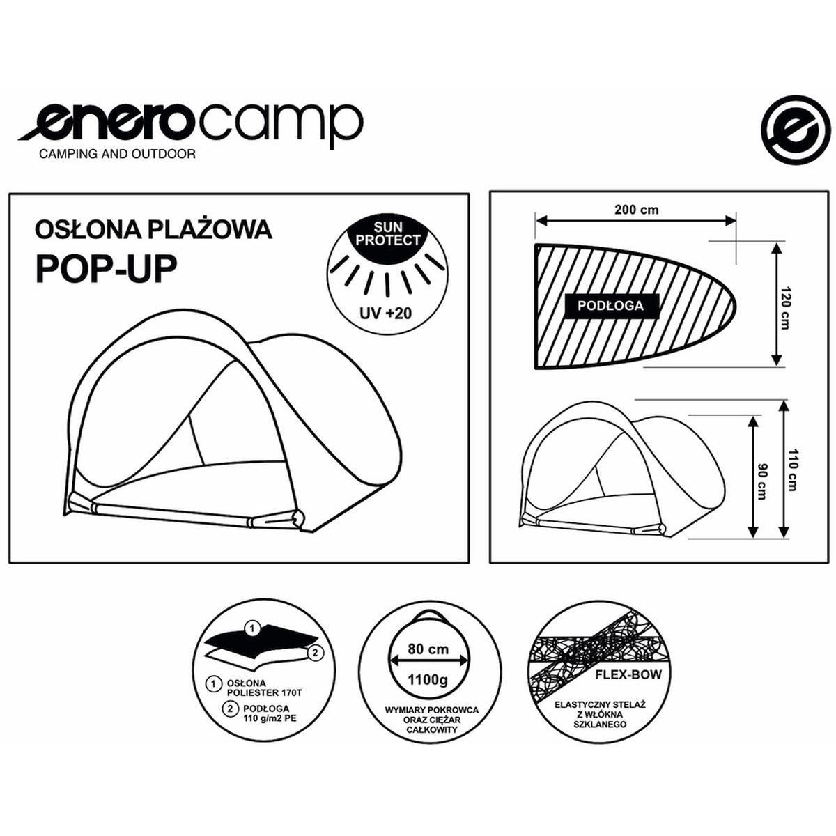 Namiot plażowy Enero Camp 200X120X110/90cm 6/6
