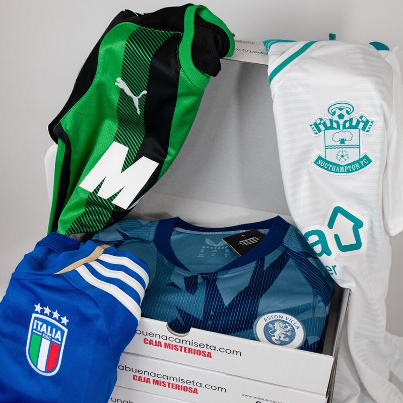 Caja de camiseta de fútbol misteriosa para niños